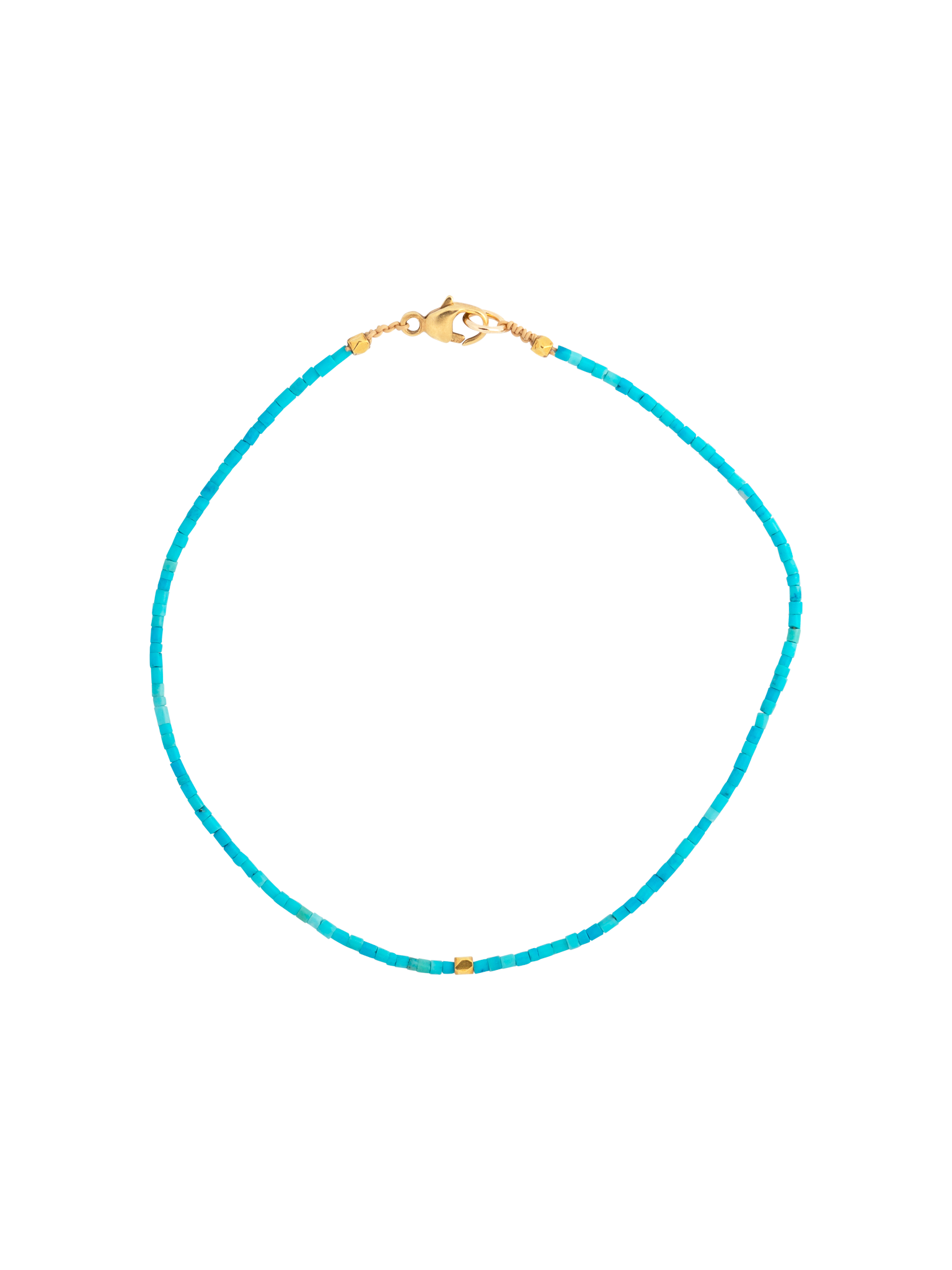 Turquoise with gold bead beaded bracelet
