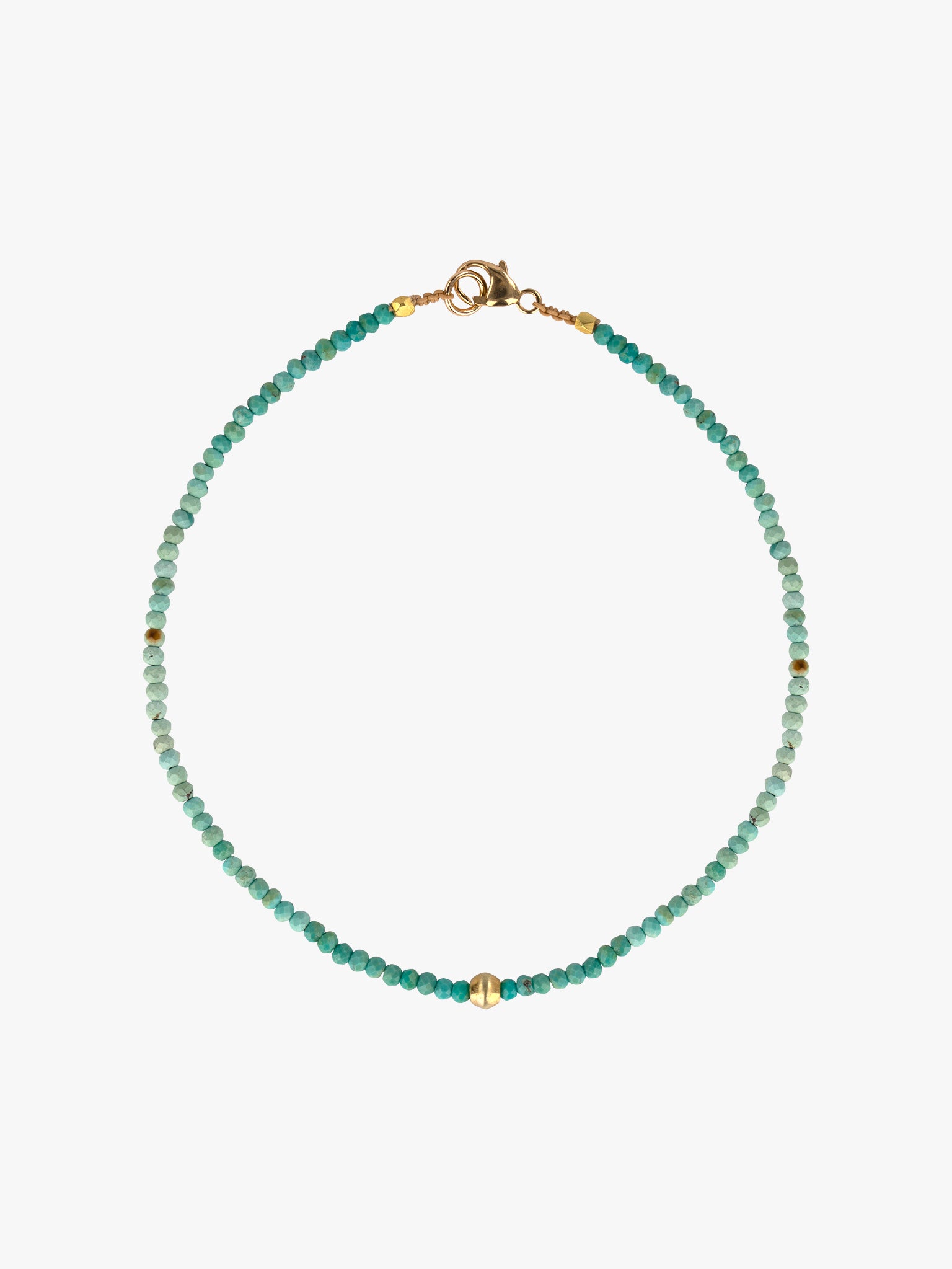 Ombre turquoise and gold beaded bracelet