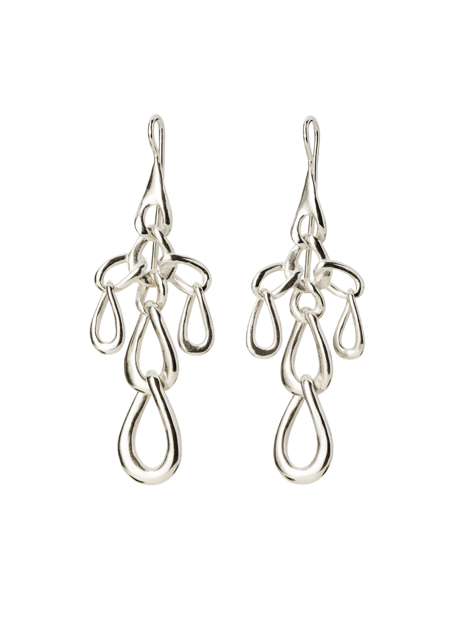 Flow Link Earrings in Silver
