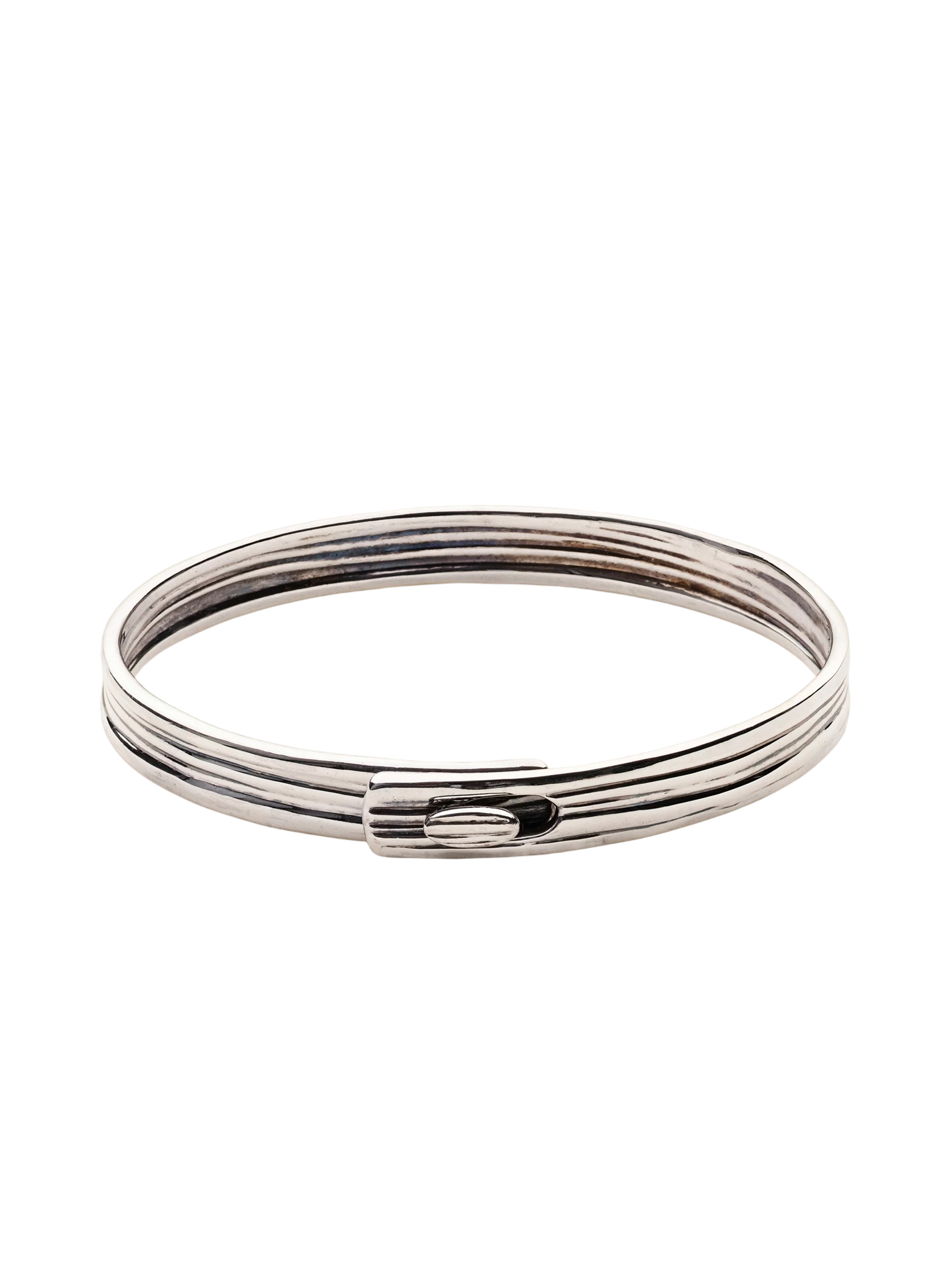 Mull Polished Oxidised Silver Click Bracelet