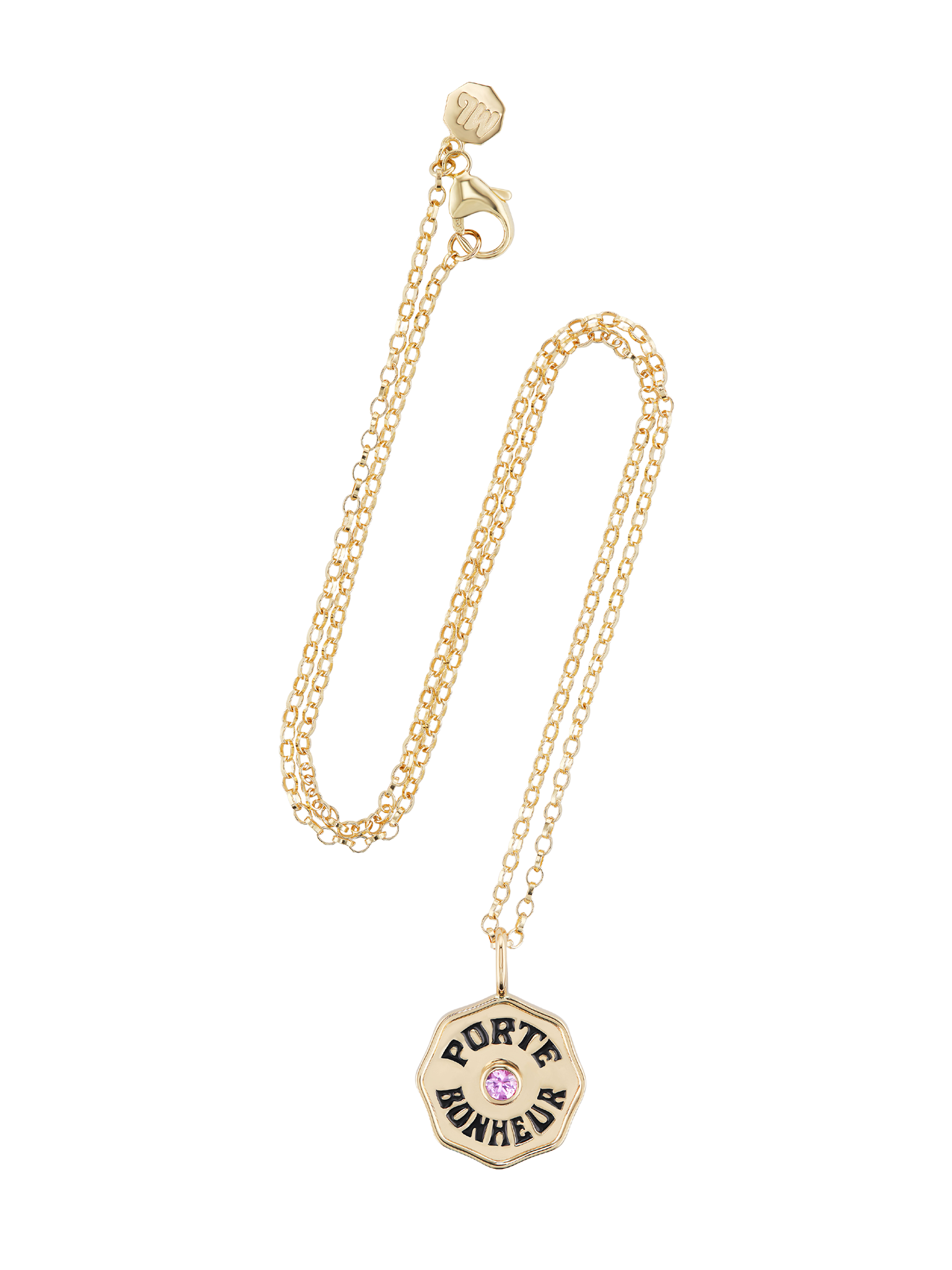 Porte bonheur necklace - pink sapphire