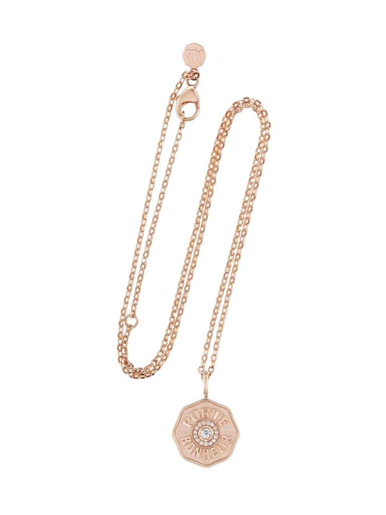 Raised Gold Mini Diamond Halo Porte Bonheur