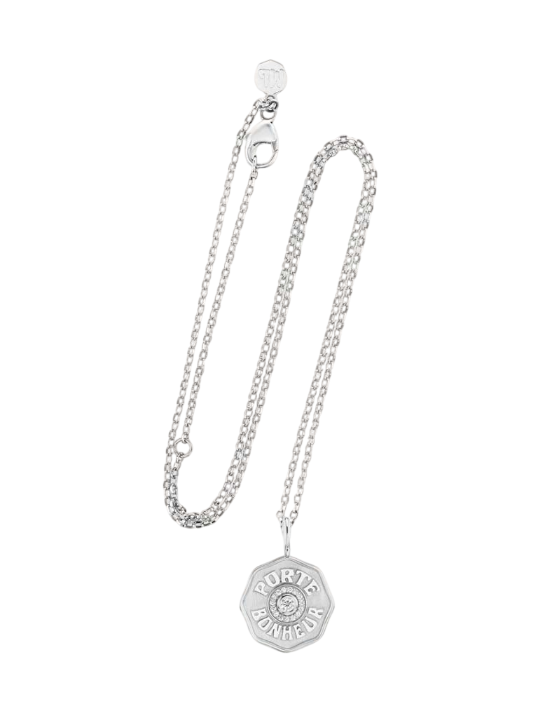Raised Gold Mini Diamond Halo Porte Bonheur