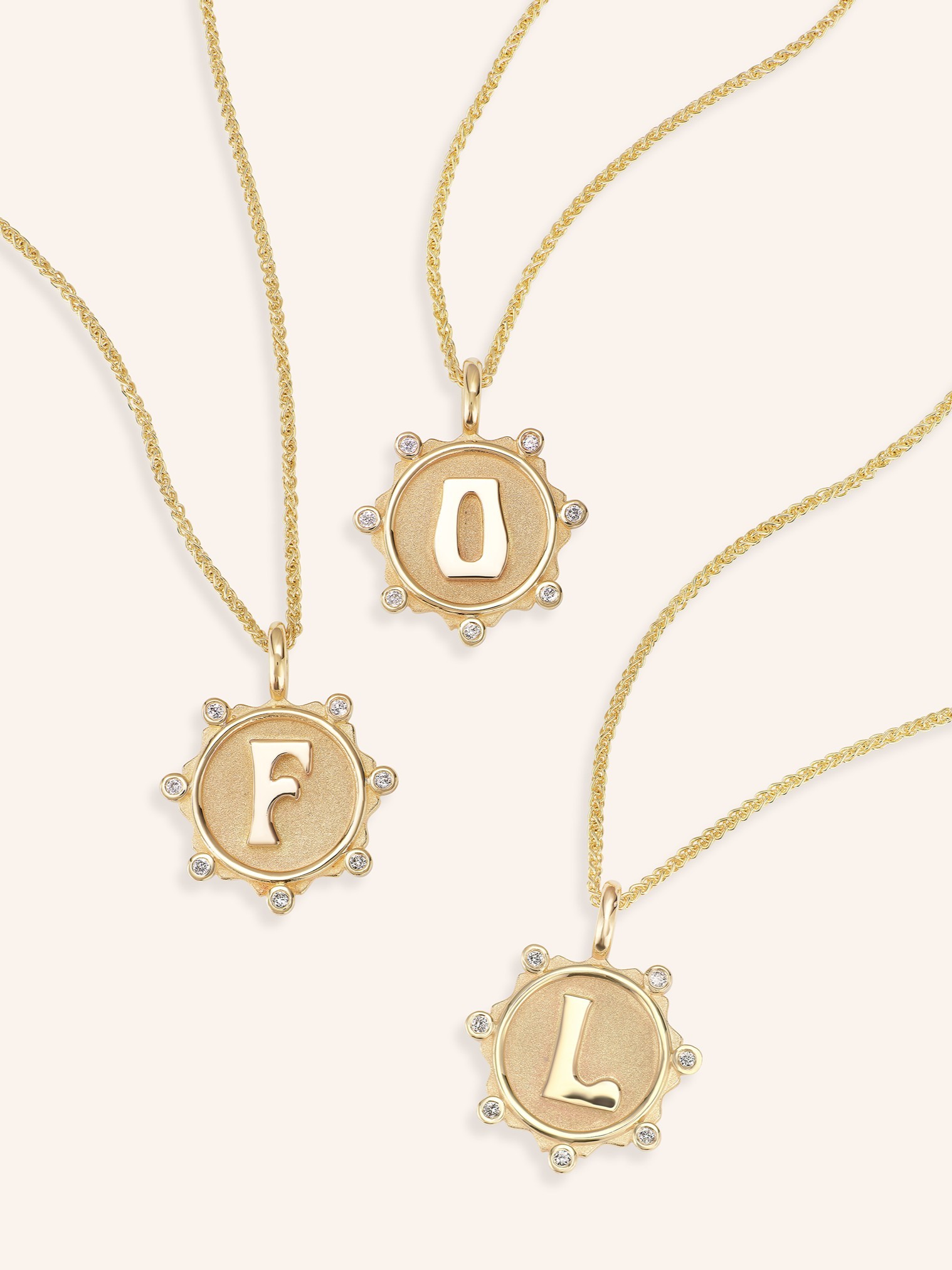 Alphabet Coin Diamond Necklace
