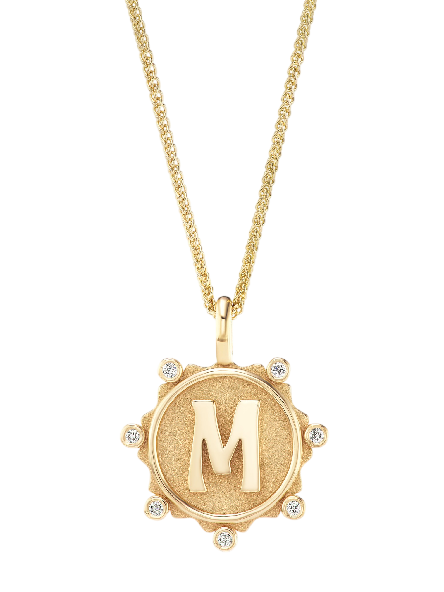 Alphabet Coin Diamond Necklace
