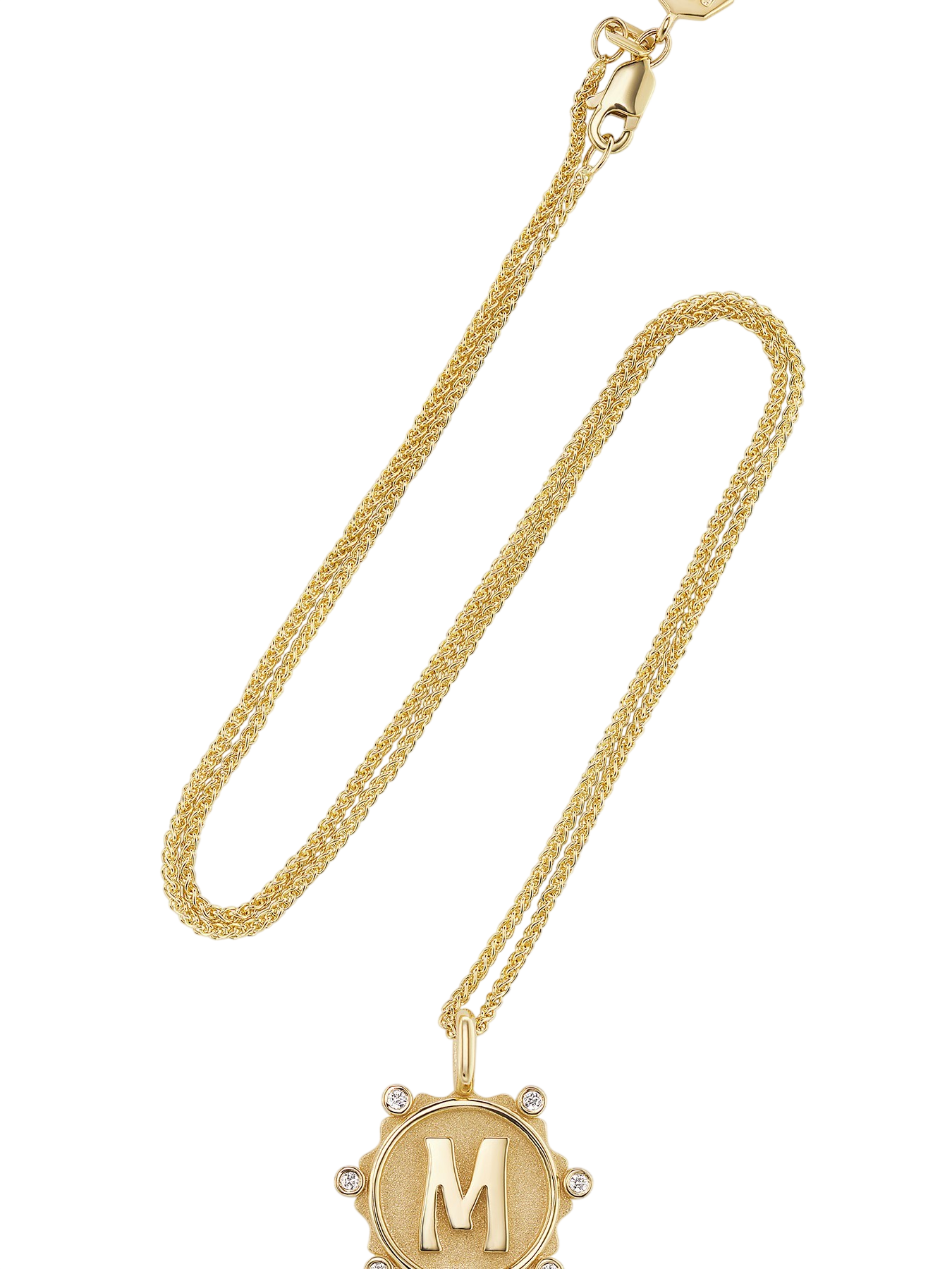 Alphabet Coin Diamond Necklace