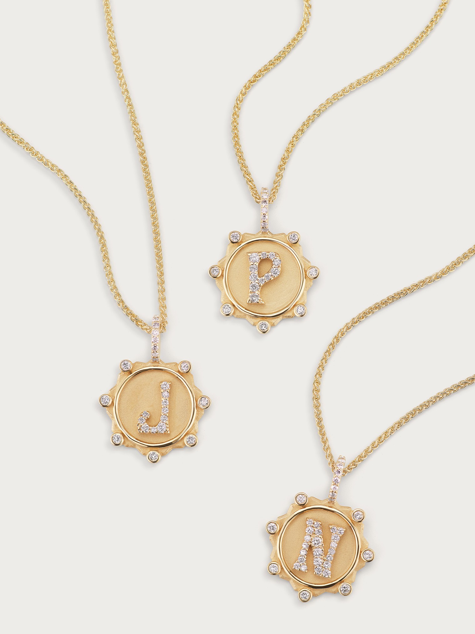 Alphabet Coin Pavé Necklace
