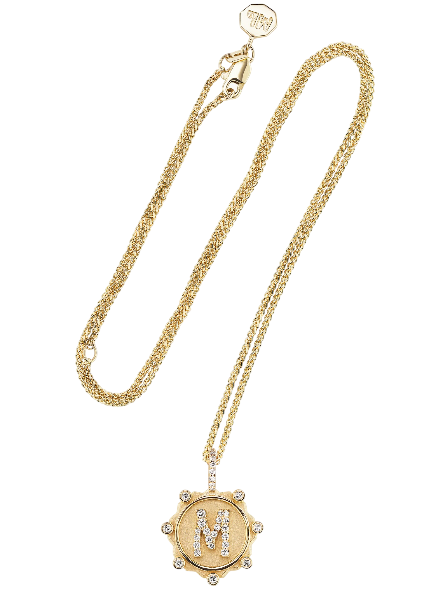 Alphabet Coin Pavé Necklace