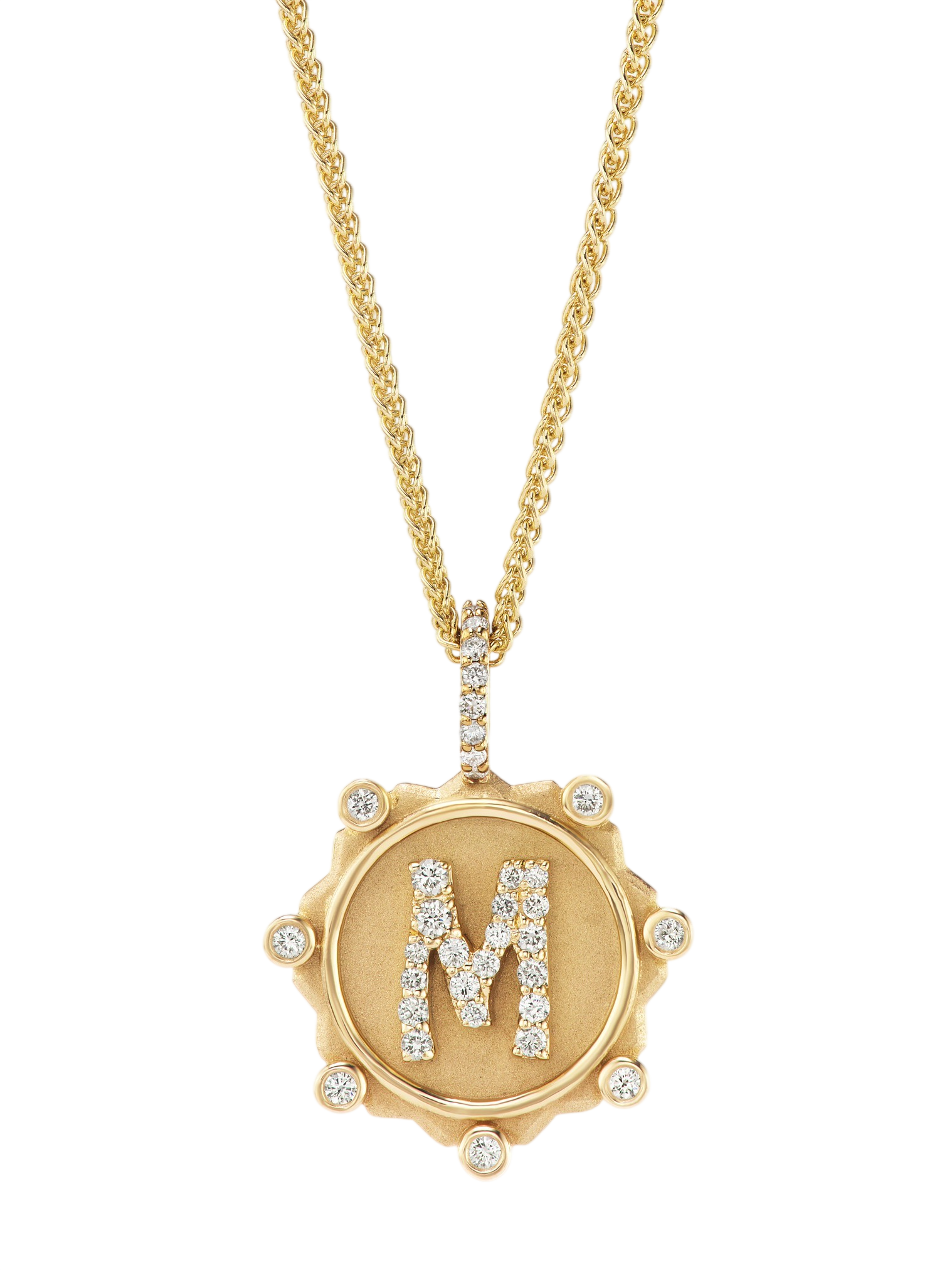 Alphabet Coin Pavé Necklace