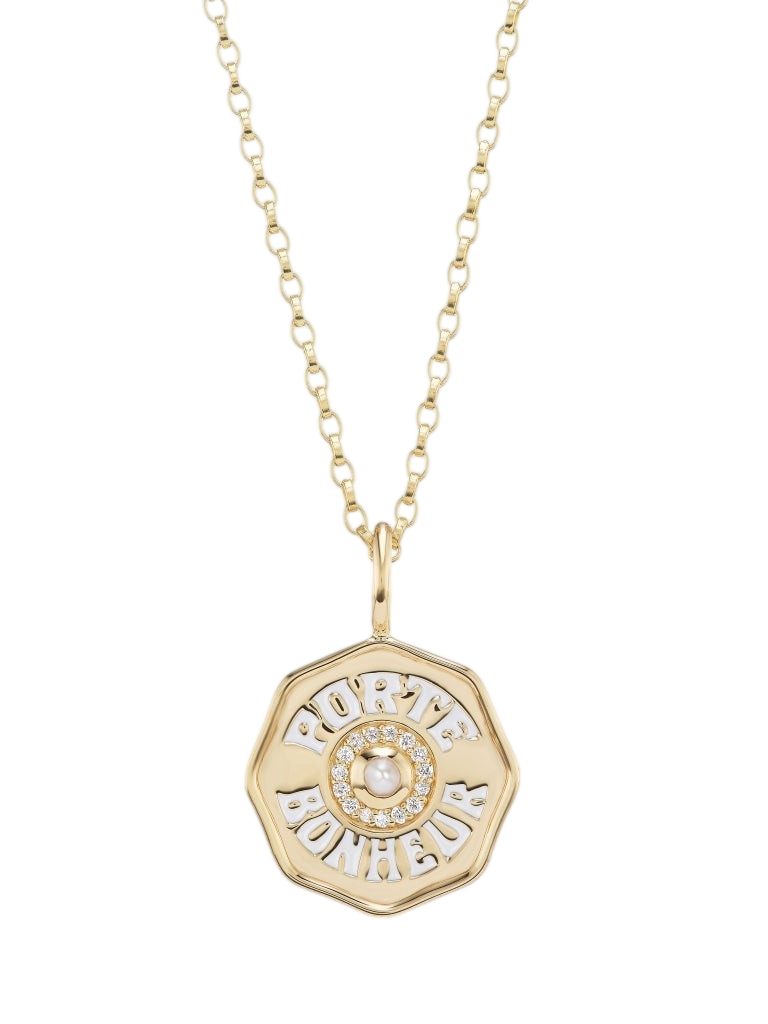 Mini Diamond Halo Porte Bonheur Pearl