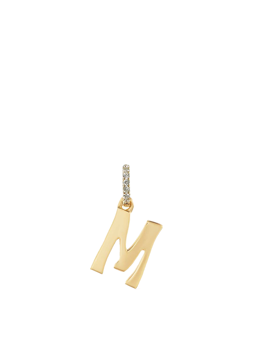 Large letter charm with diamonds