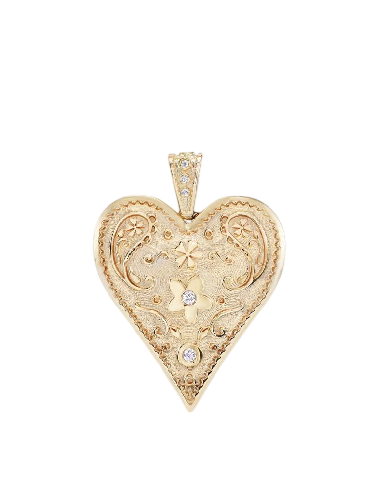 Large Southwestern Heart Charm