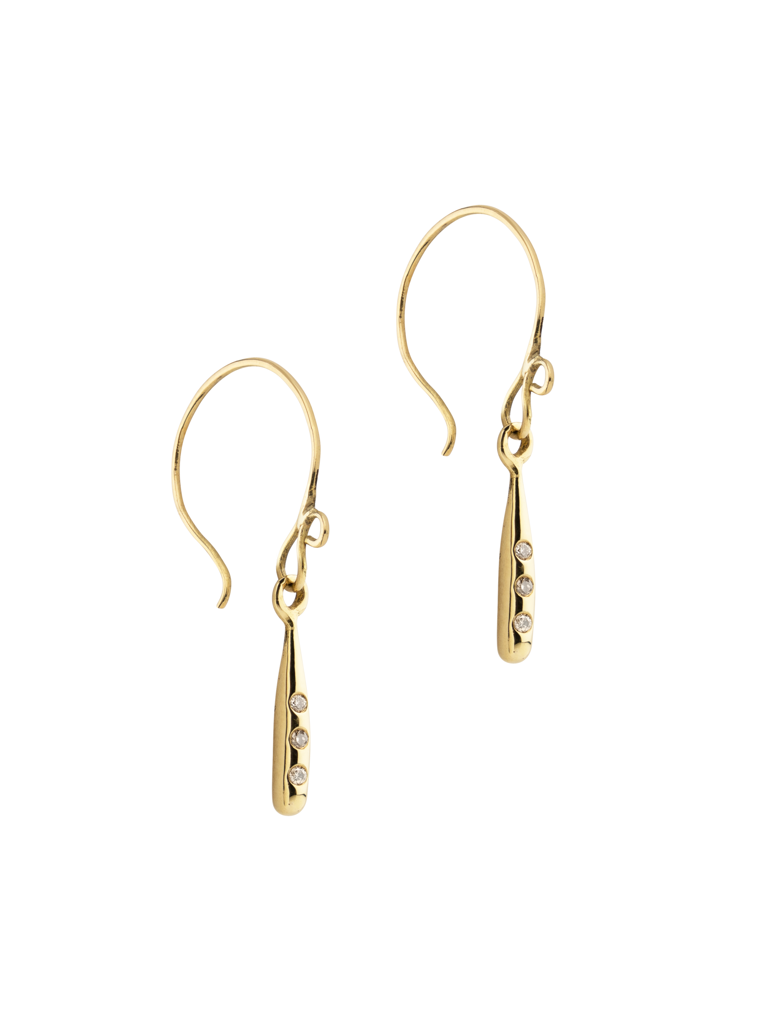 Gold skittle drop earrings