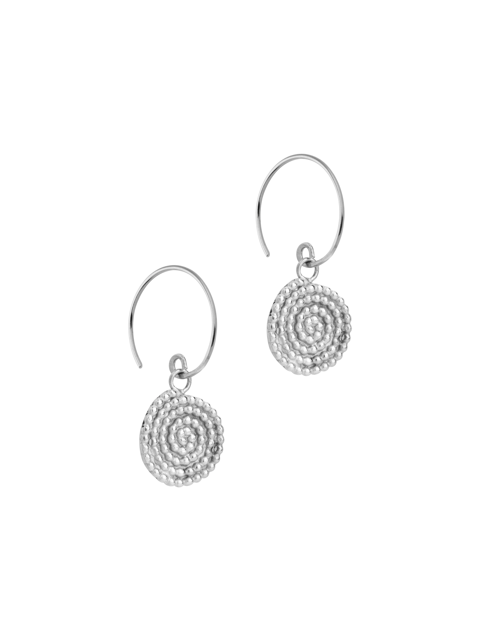 Granulated spiral earrings