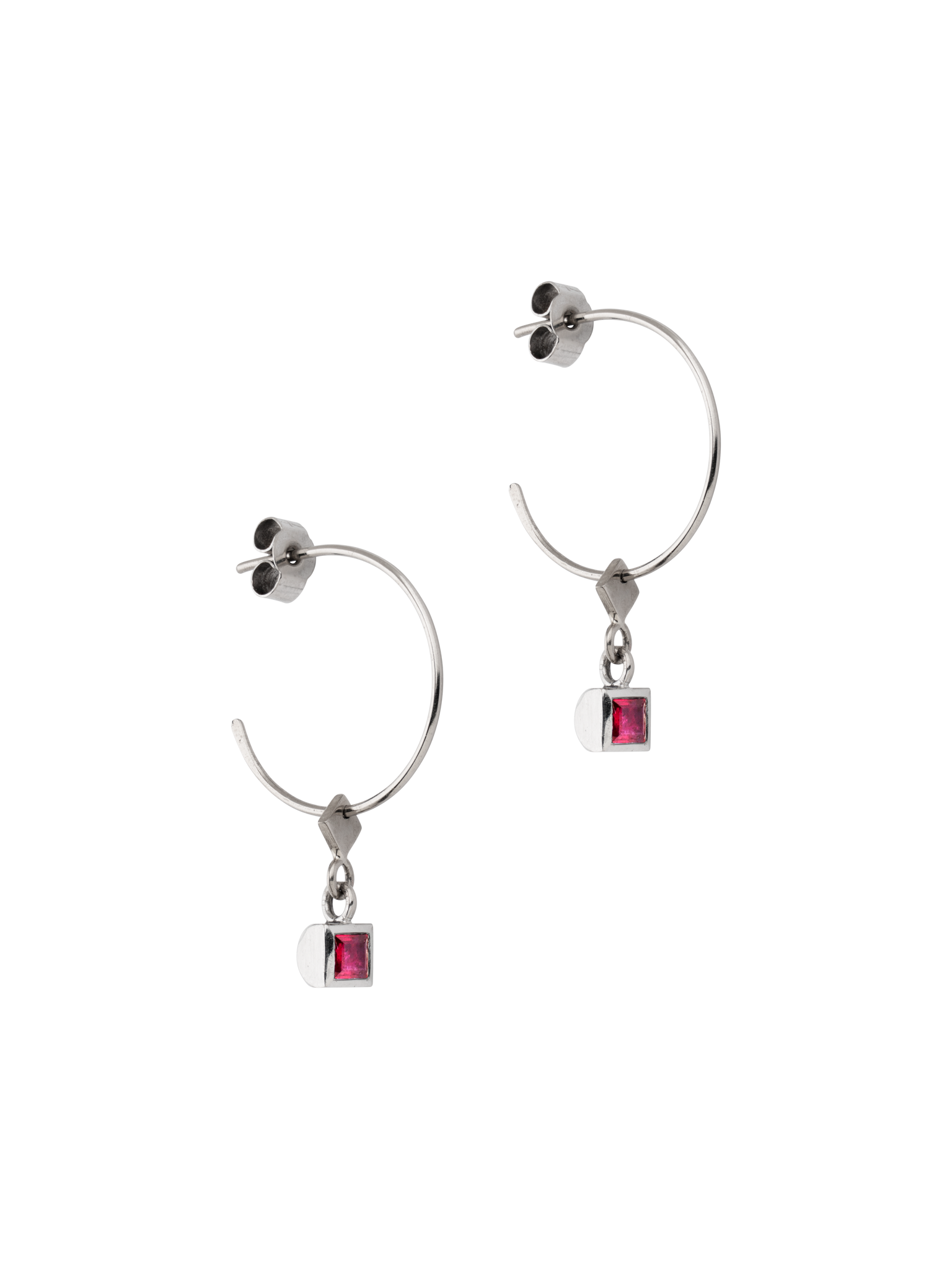 Burmese ruby earrings