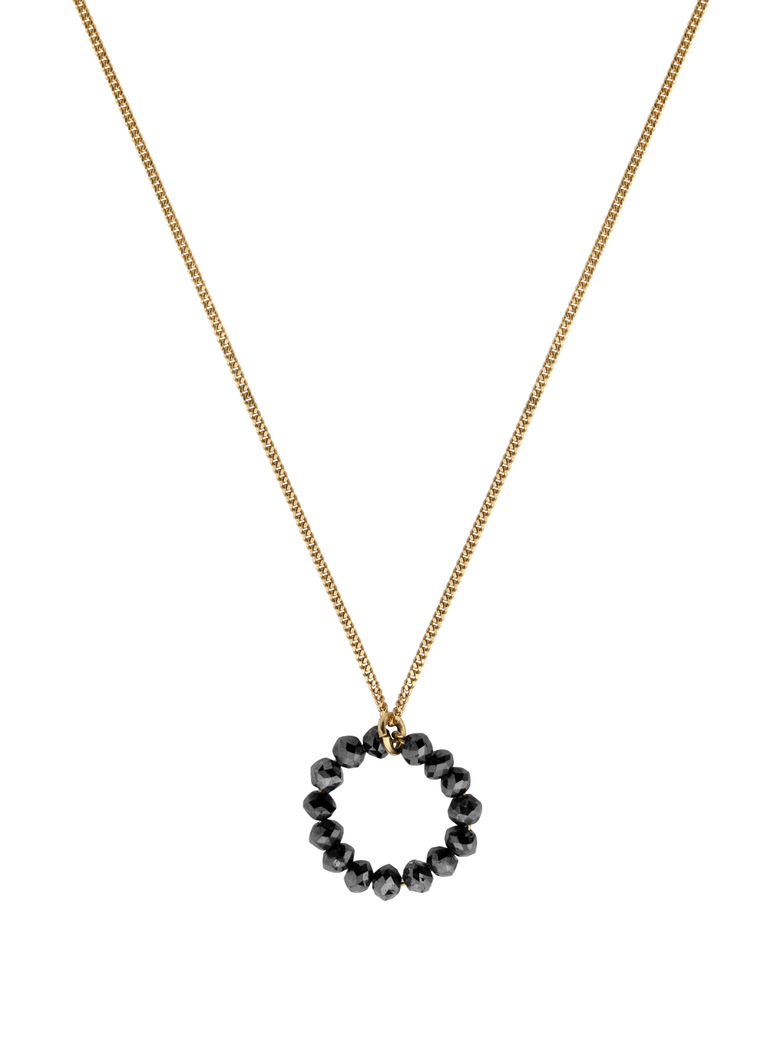 Black diamond halo necklace