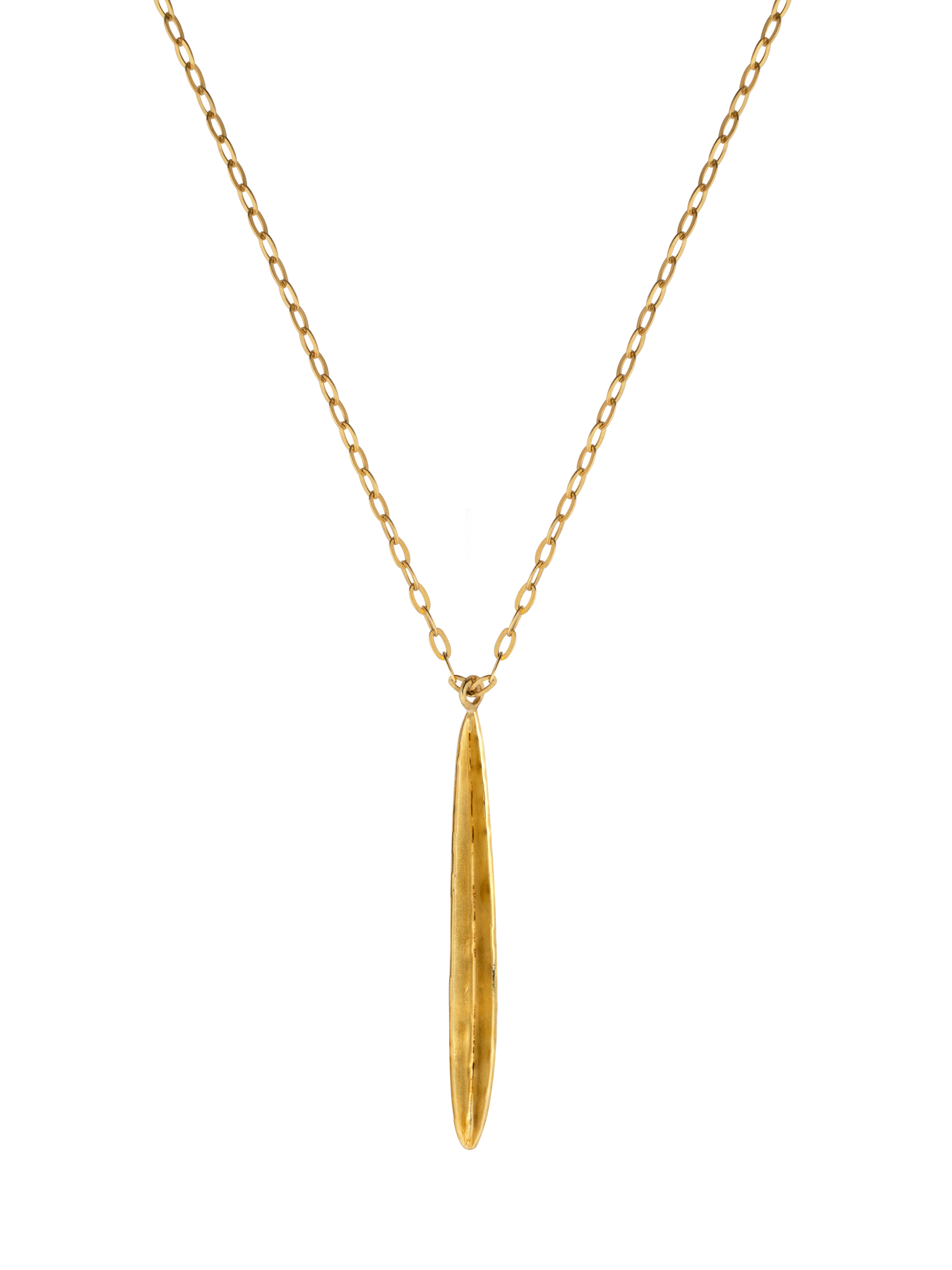 Golden blade of grass necklace 