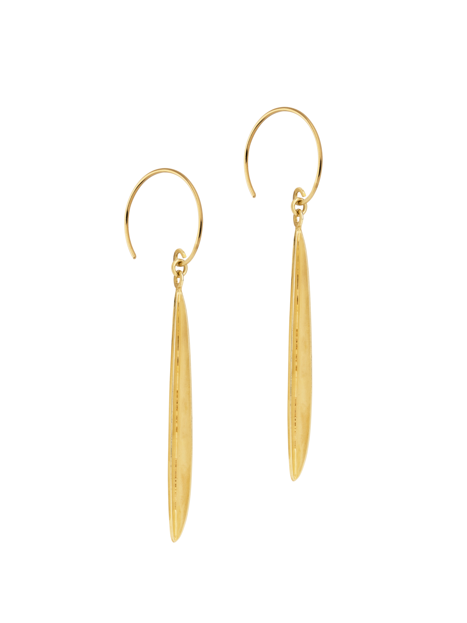Golden blade of grass earrings