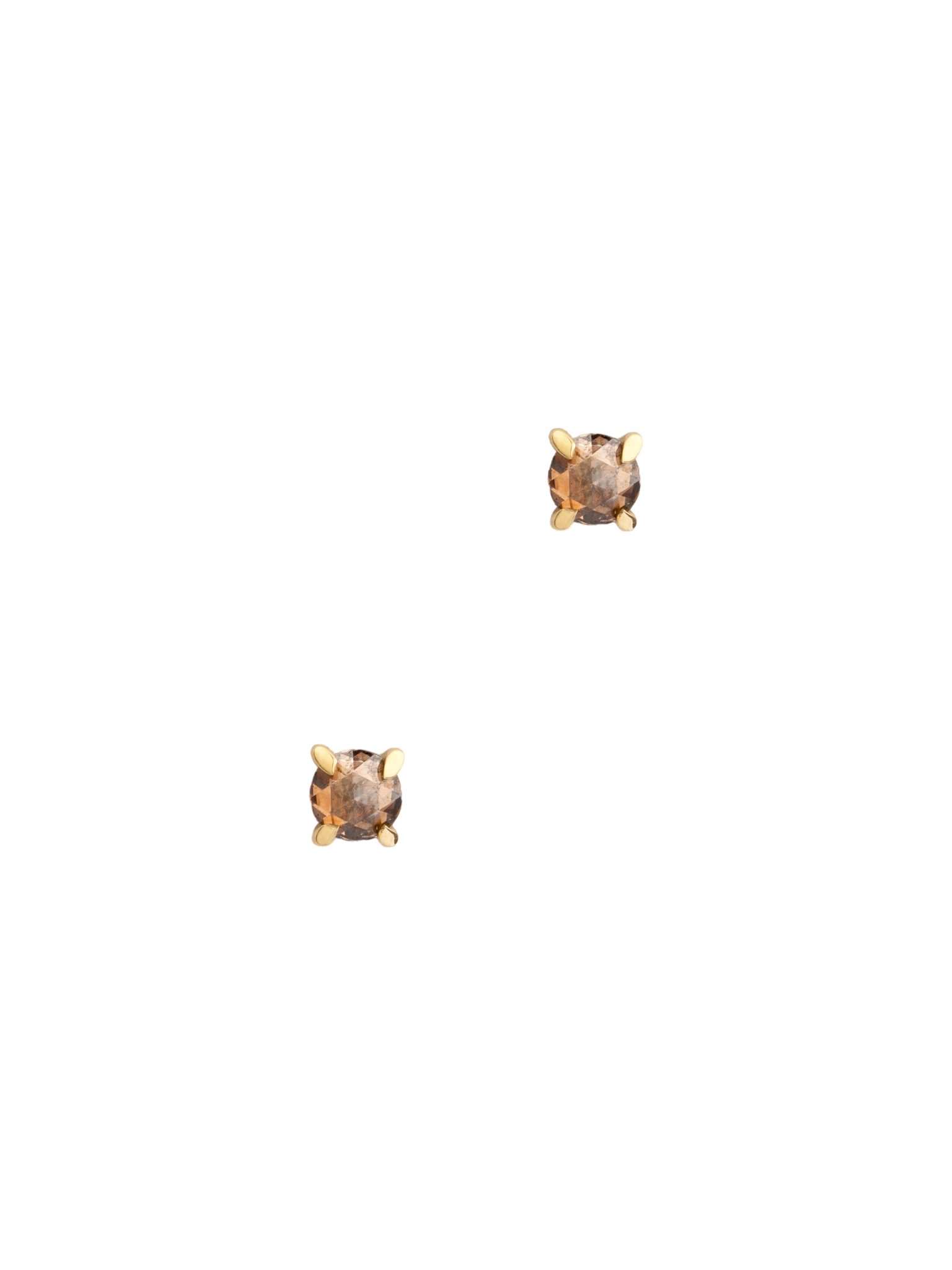 Brown rosecut diamond studs