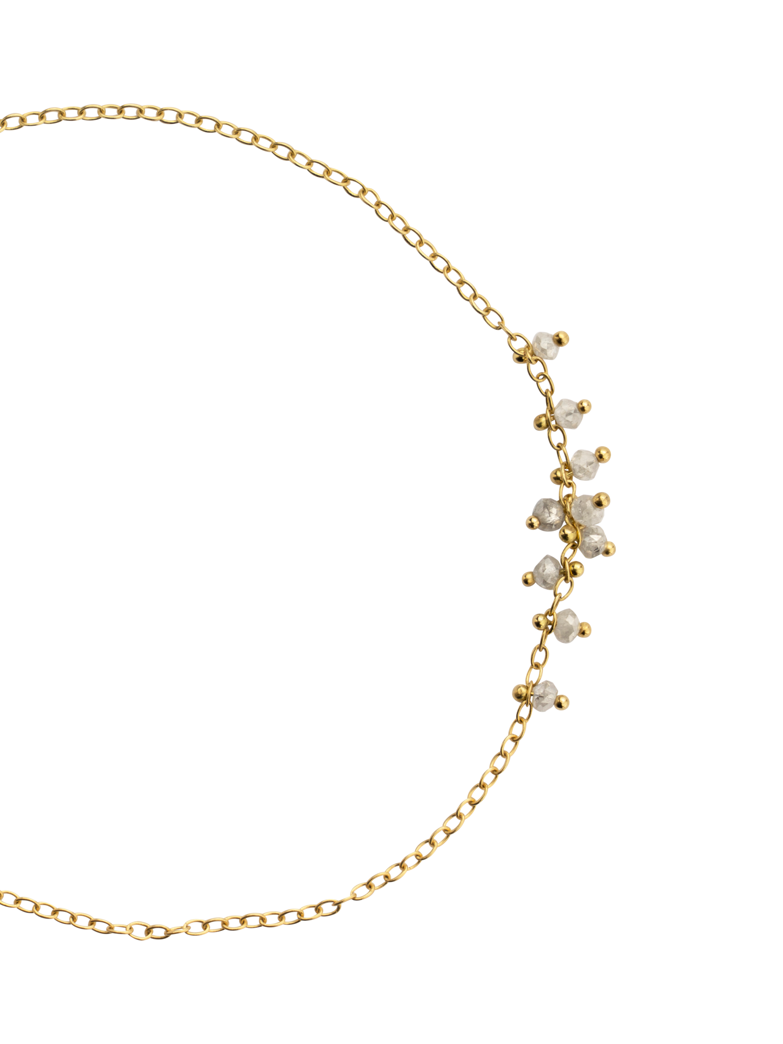 Small caviar light grey diamond bracelet