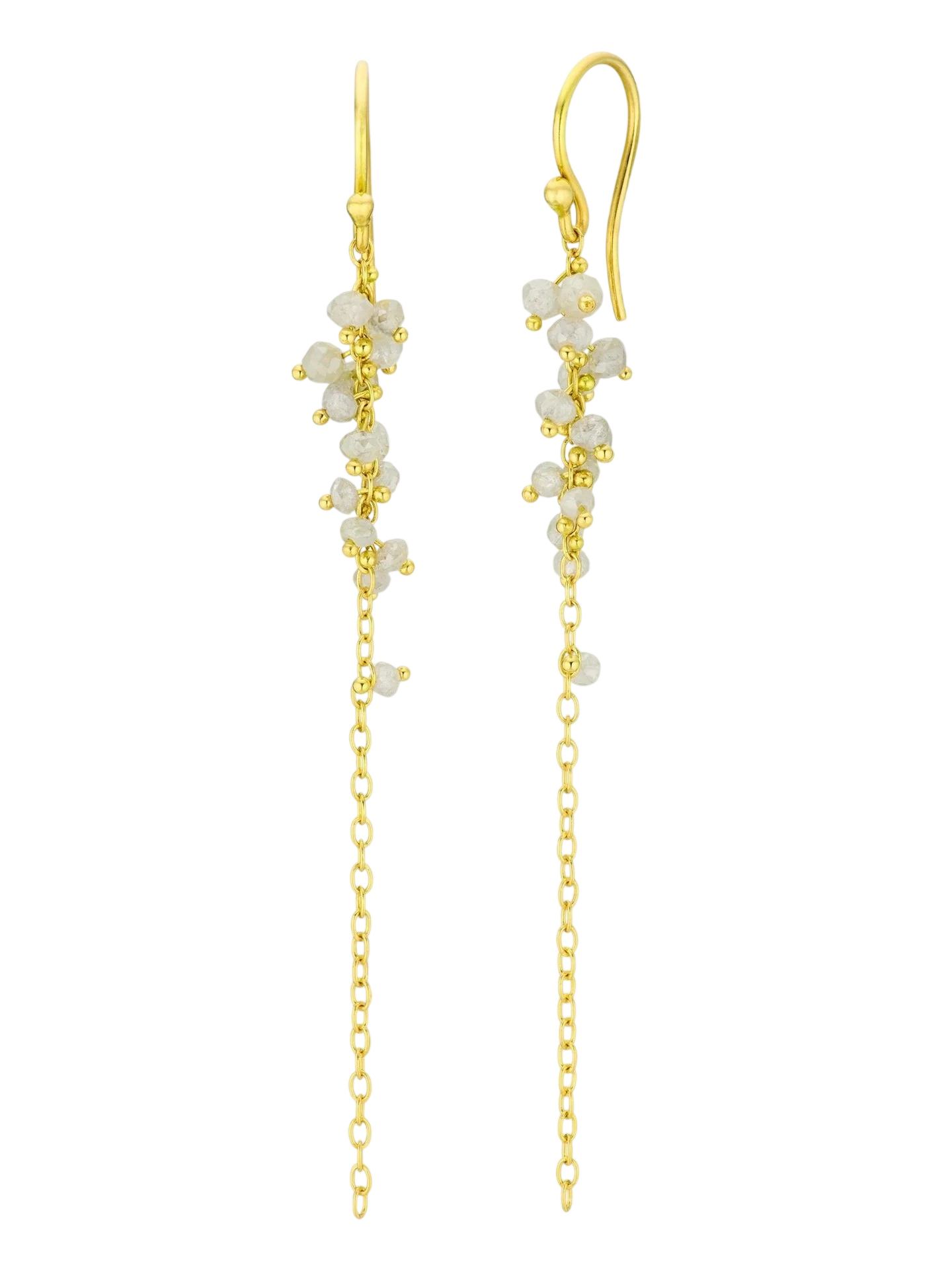 Caviar Earrings Light Grey Diamonds