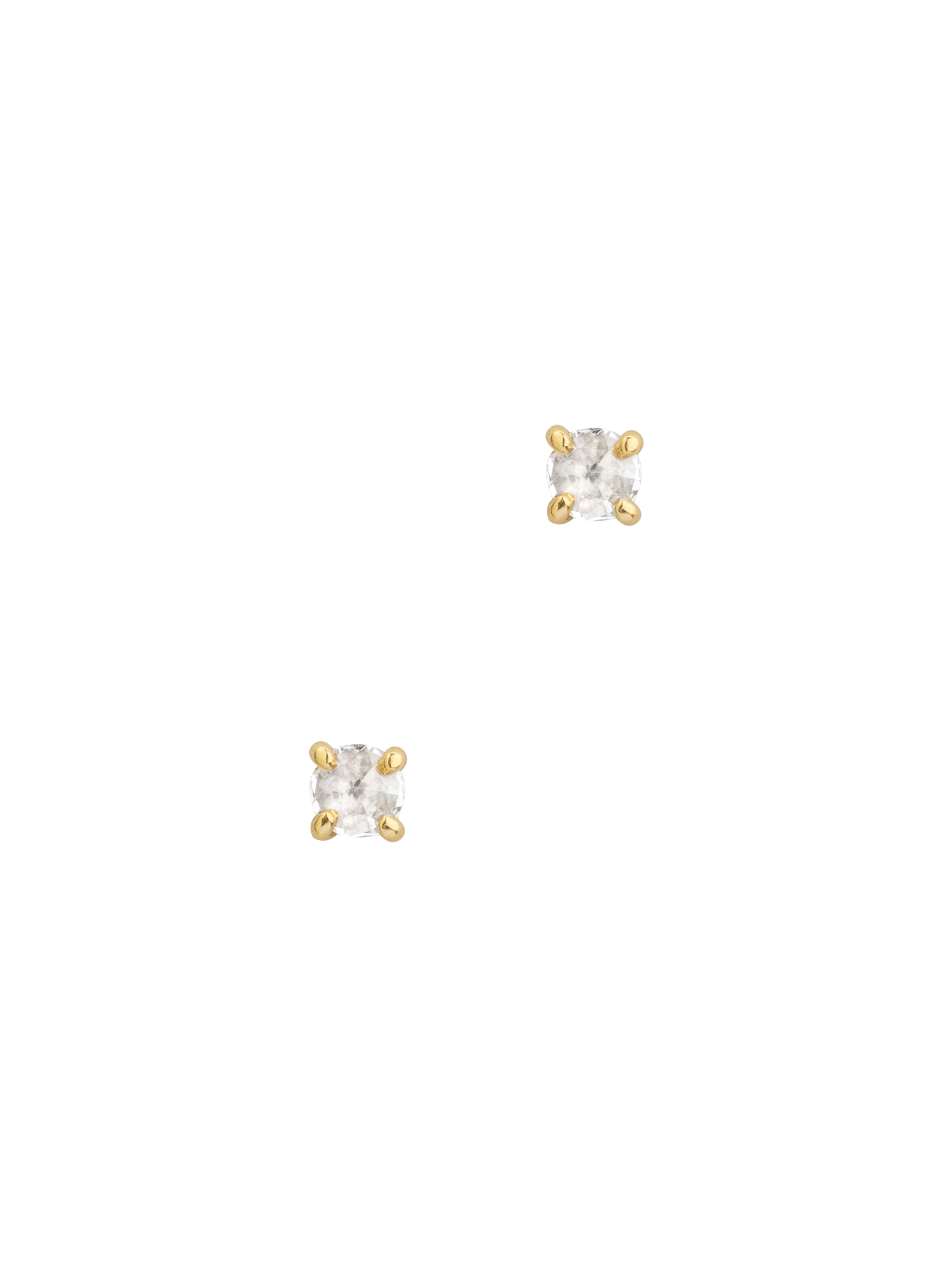 White rosecut diamond studs