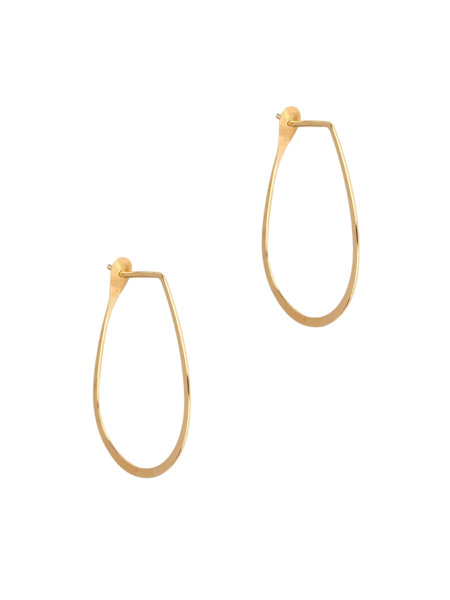 1 Inch Teardrop Hoop Earrings