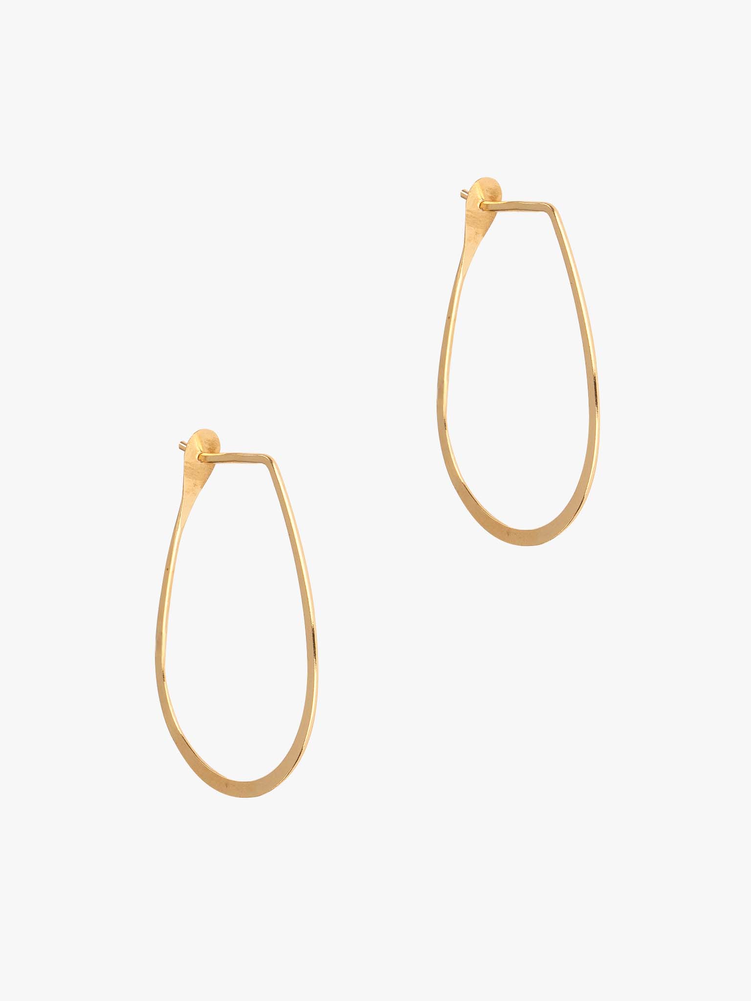 1 Inch Teardrop Hoop Earrings