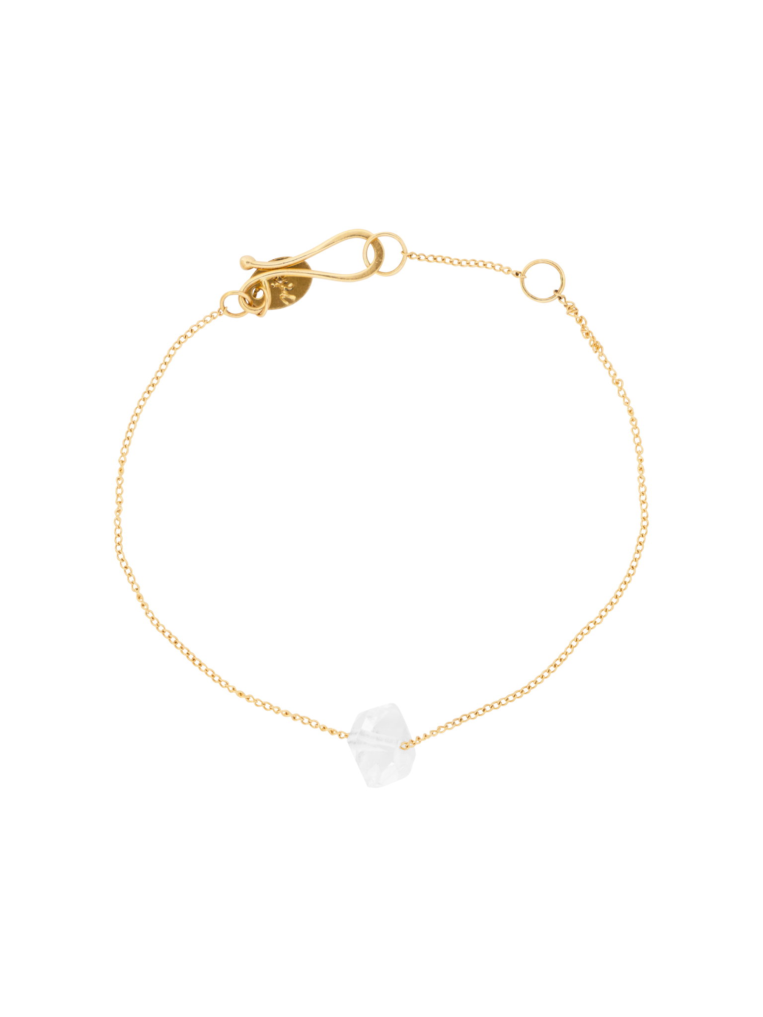 Floating herkimer diamond chain bracelet