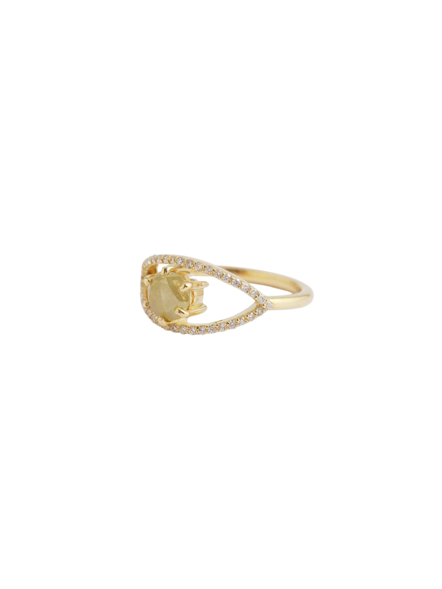 Cat's Eye Yellow Diamond Ring