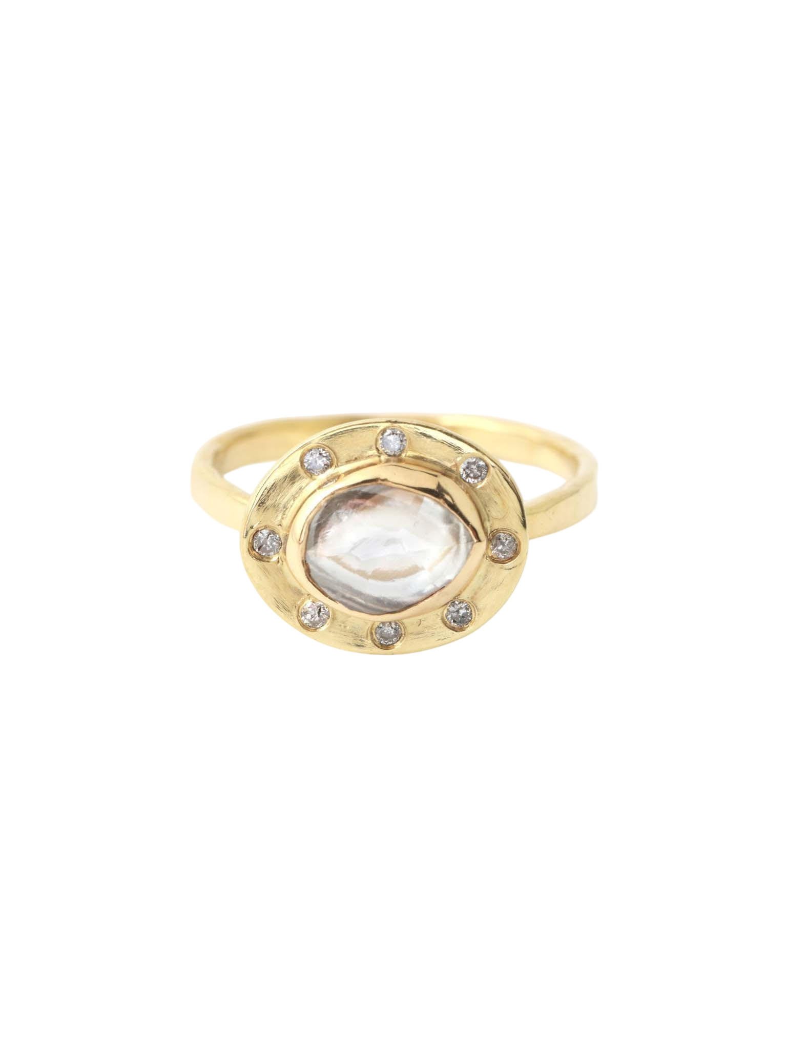 Natural White Diamond Pebble Halo Ring