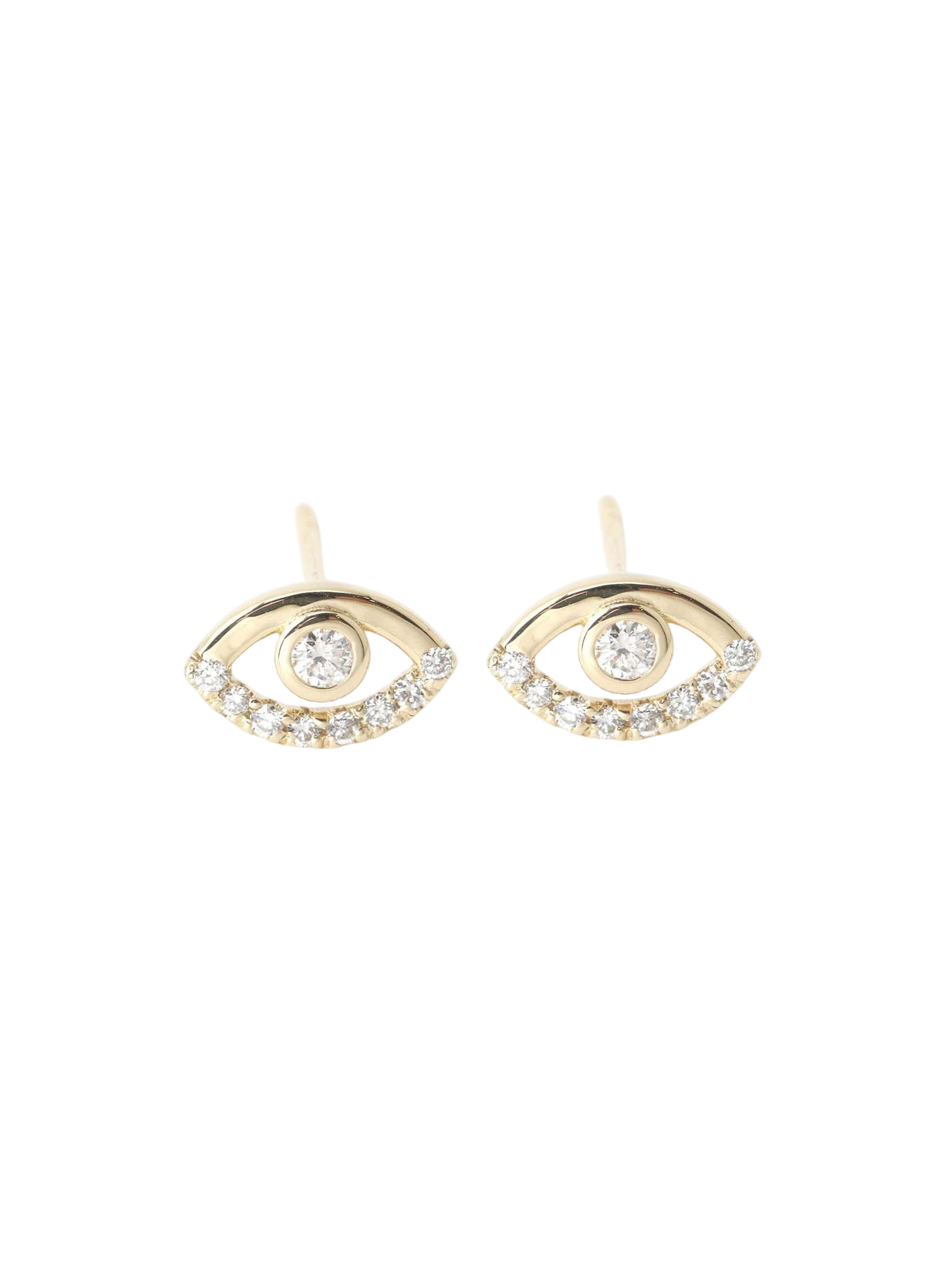 White Diamond Wink Stud Earrings