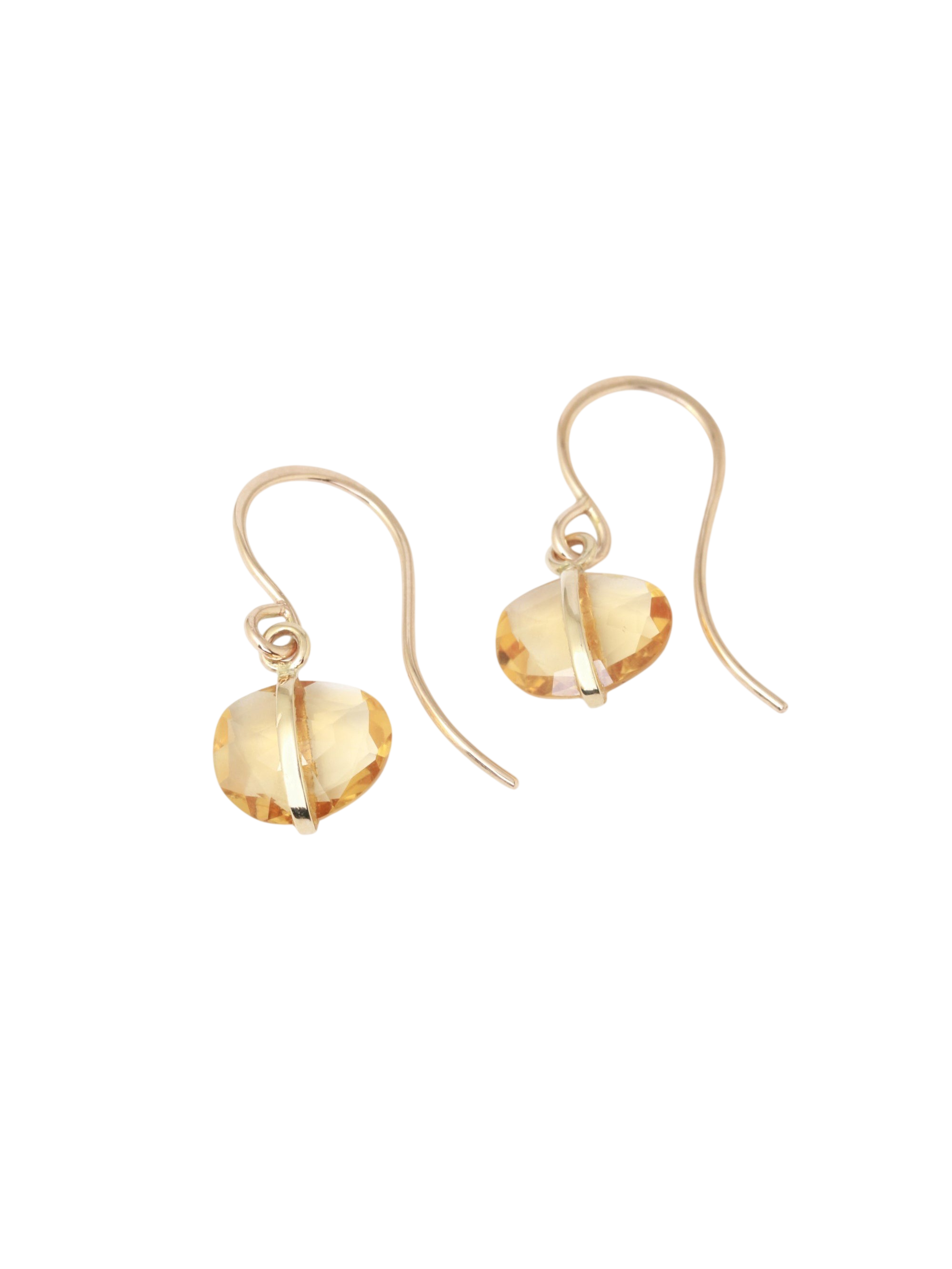 Bezel Wrapped Citrine Drop Earrings photo