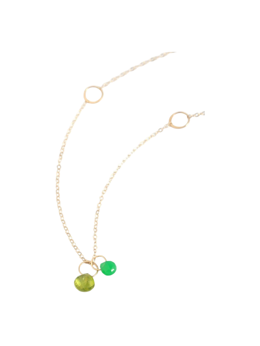 Peridot and Chrysoprase Drop Necklace photo