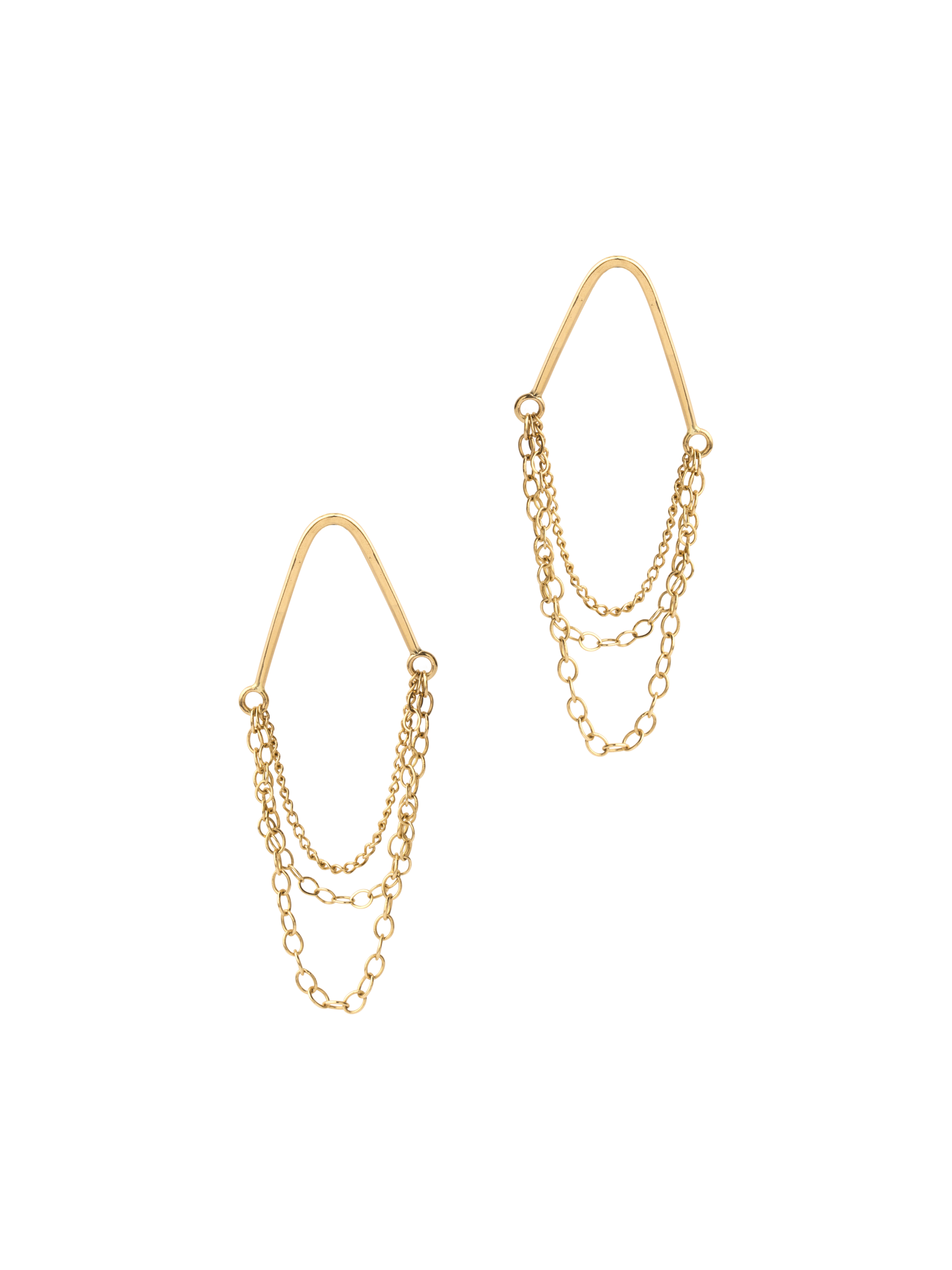 Multi chain v drop earrings
