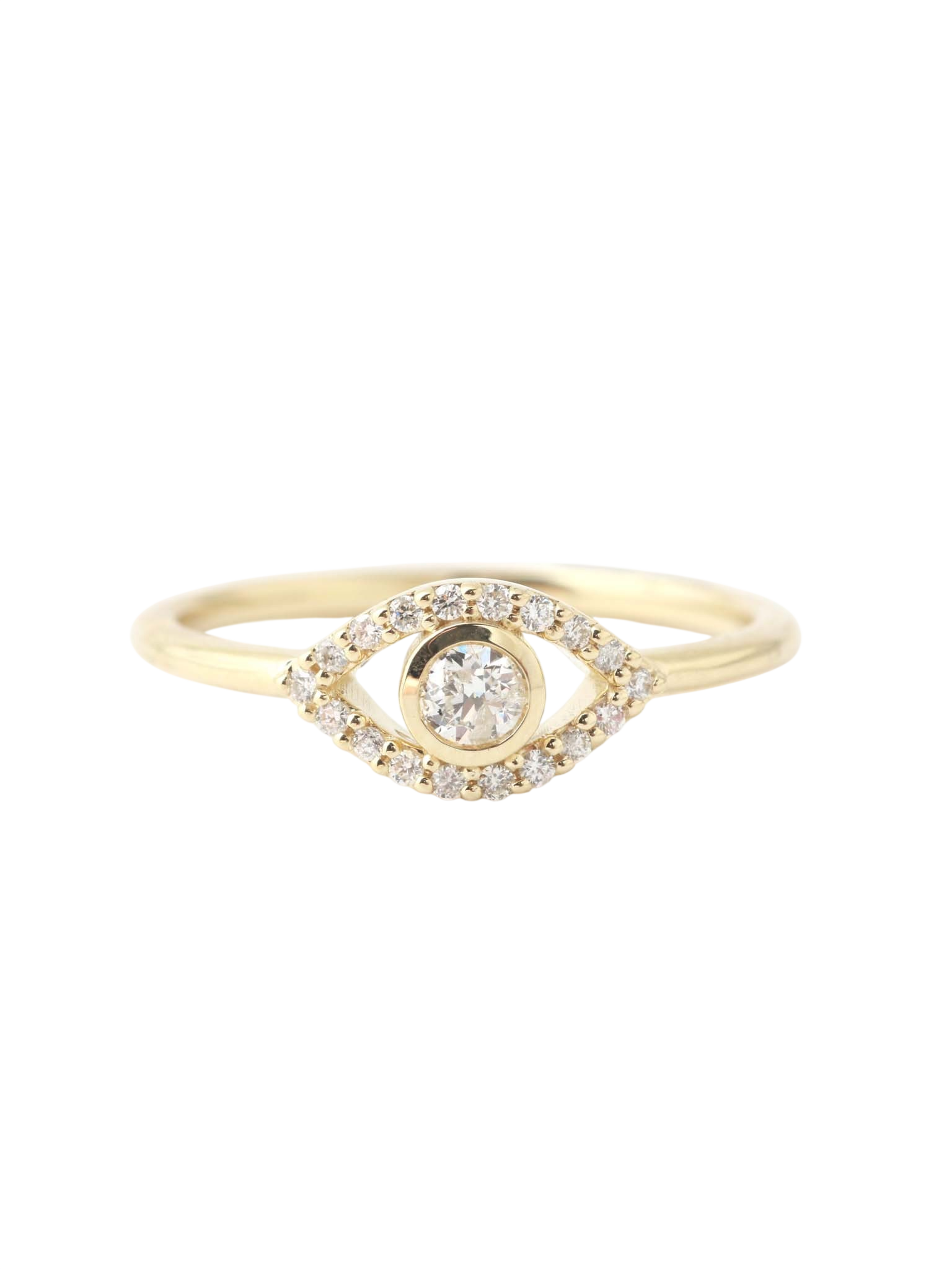 Pave White Diamond Eye Ring