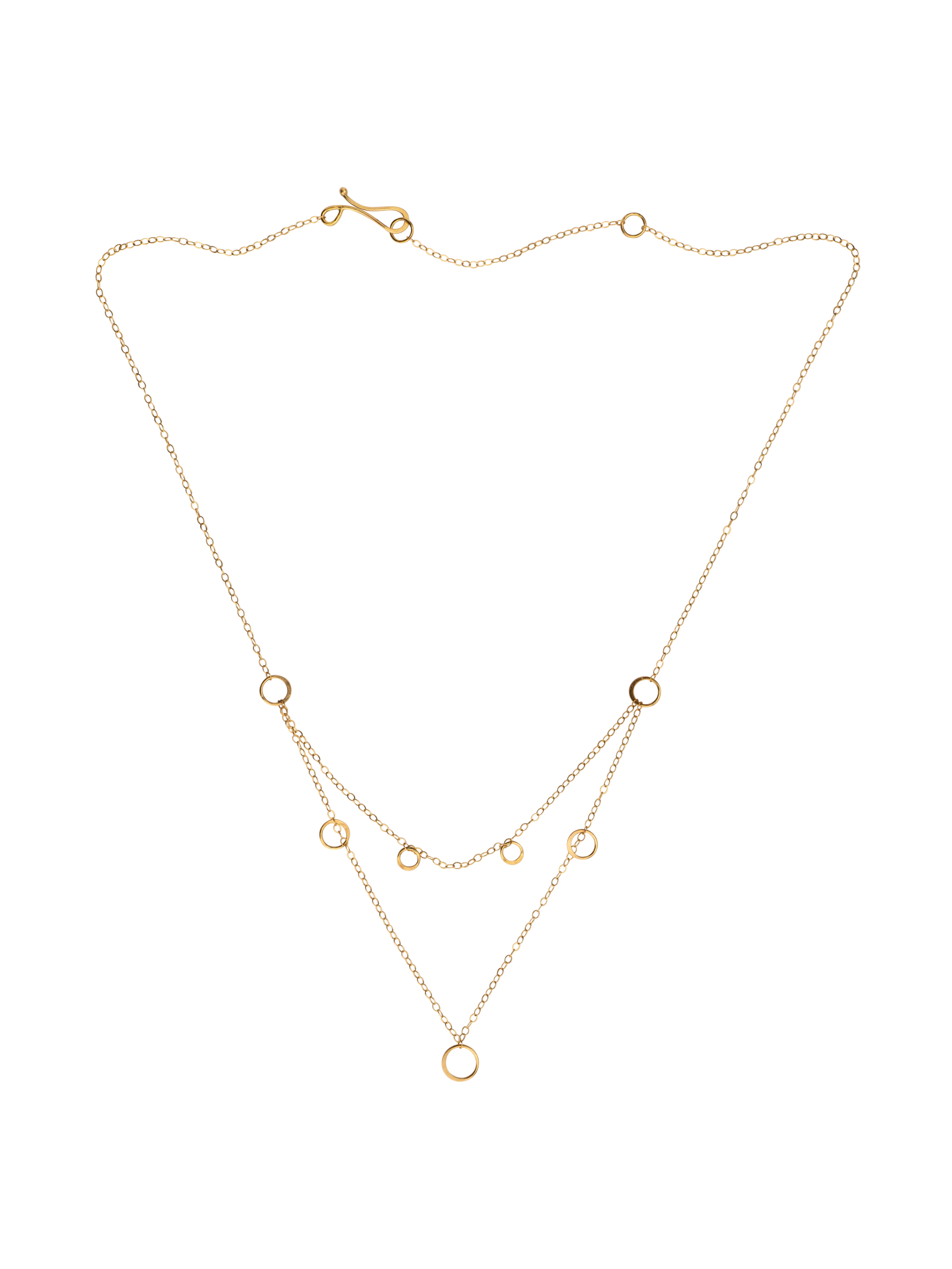 Two chain circle detail necklace