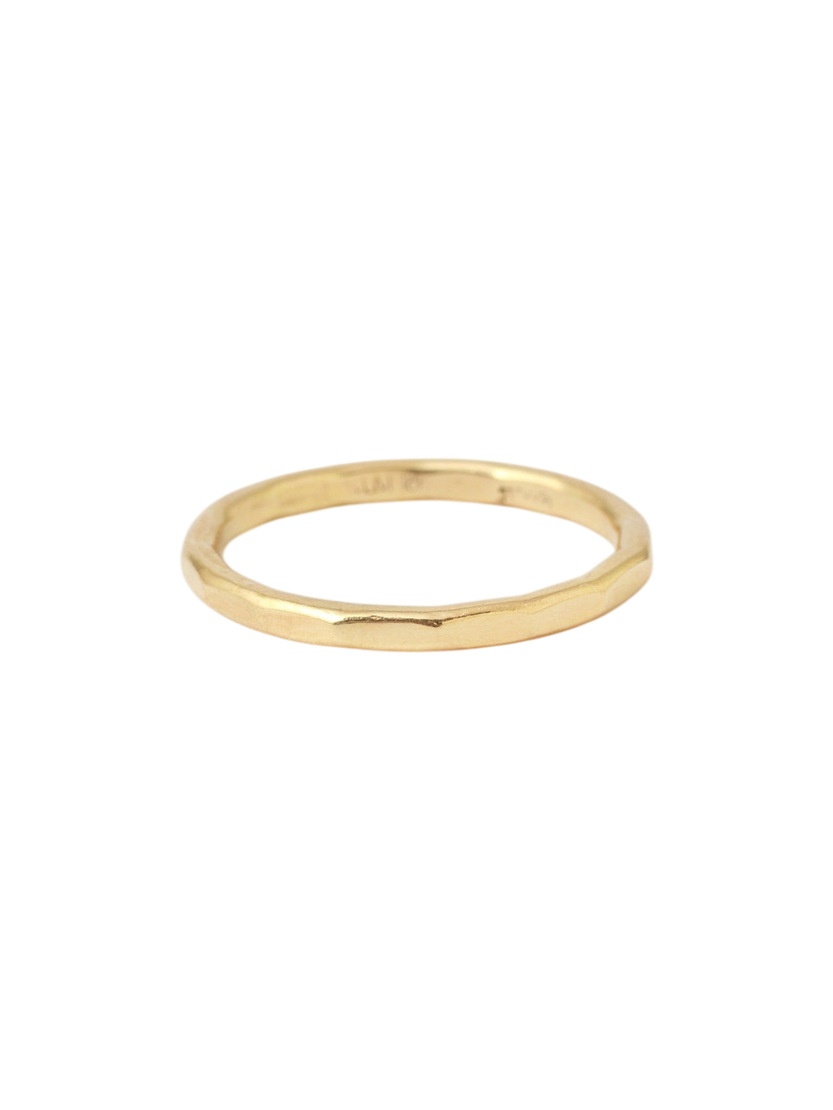 2mm Solid Hammered Band - 18k Yellow Gold photo