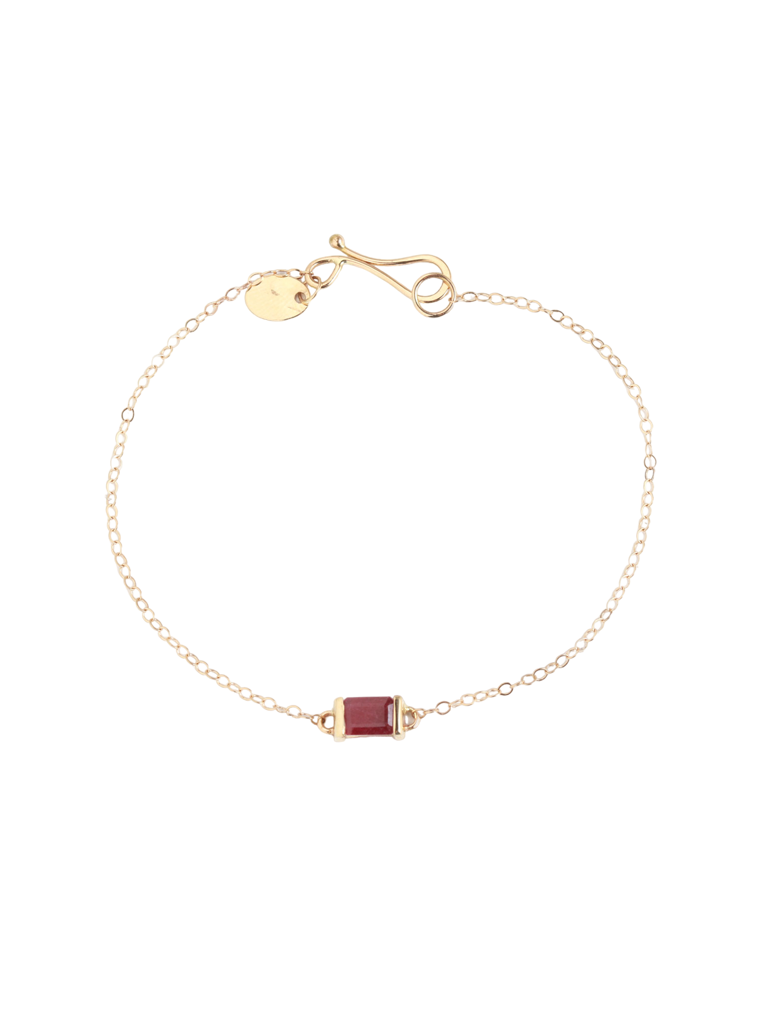 Ruby baguette chain bracelet