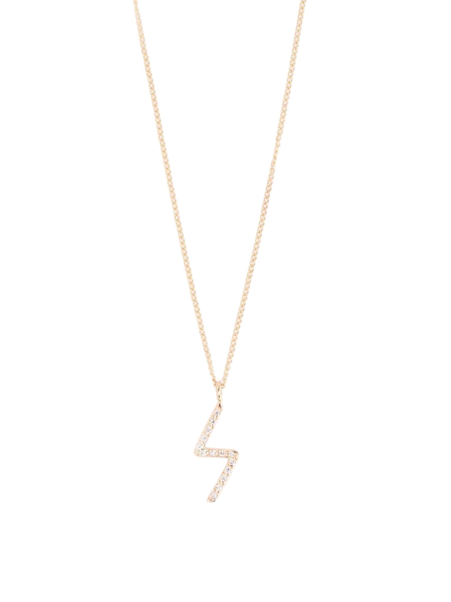 Pave Diamond Lightning Bolt Necklace