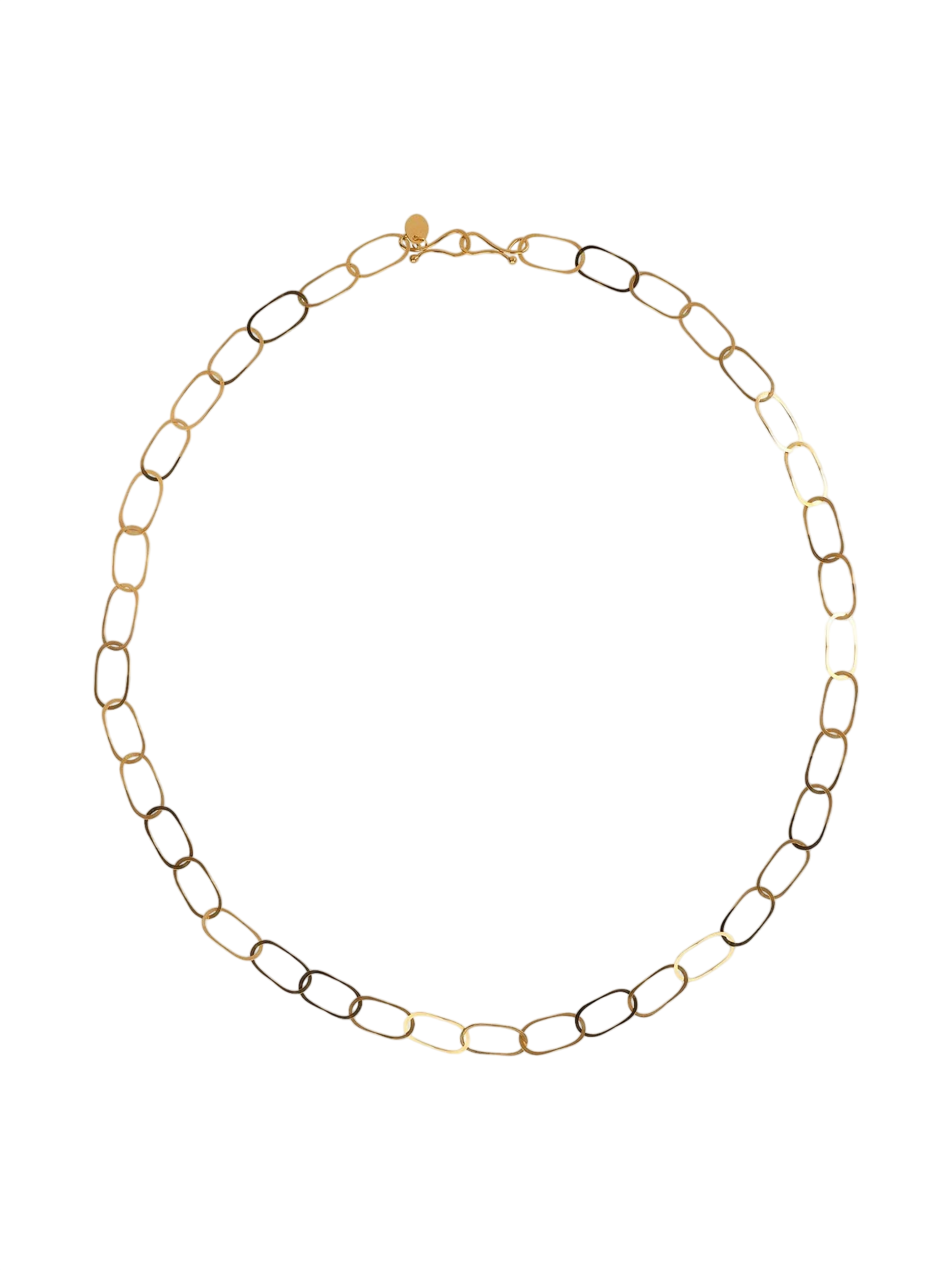 Flat oval handmade chain necklace photo