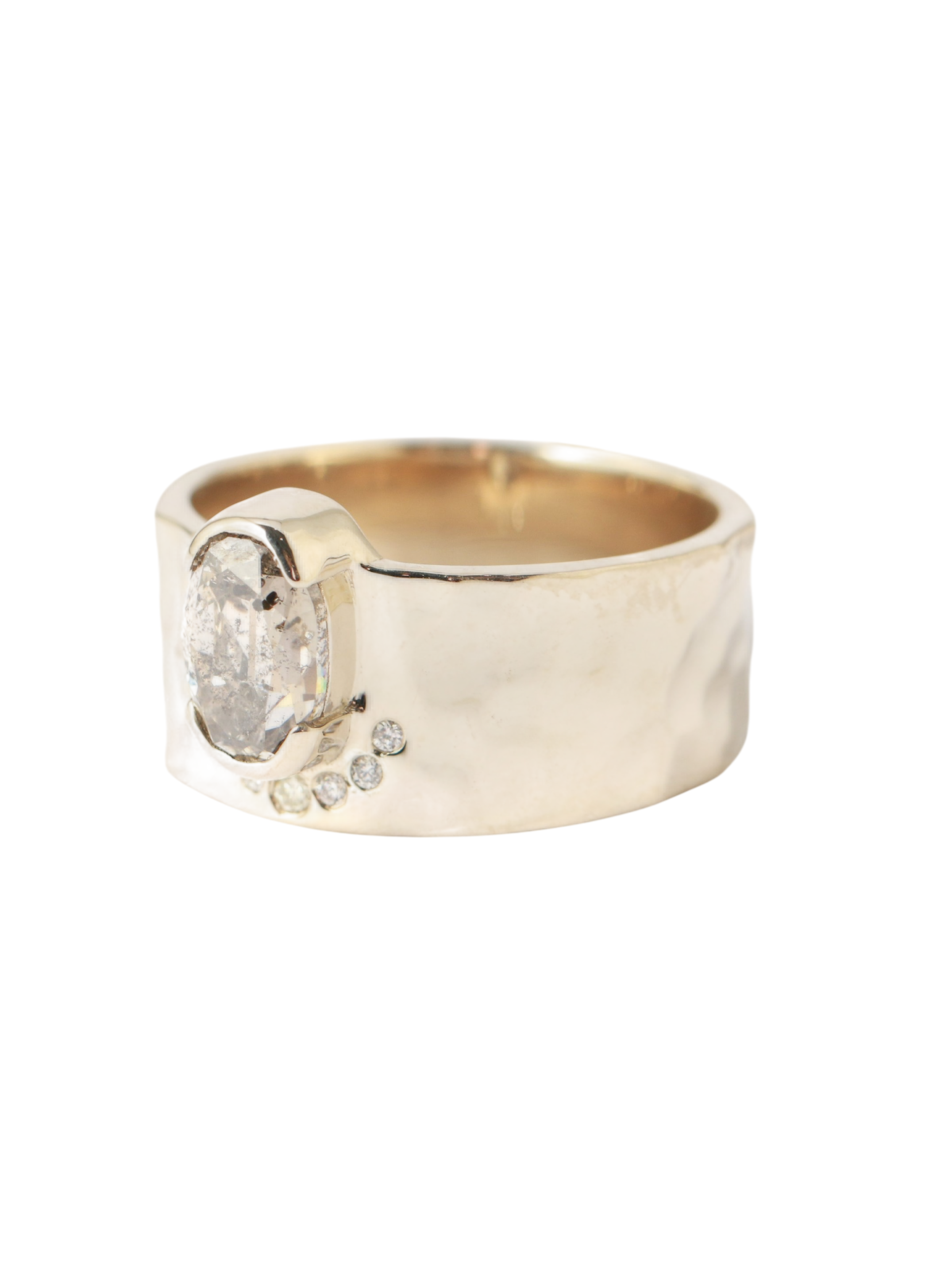 Half Halo Salt and Pepper Diamond Cigar Band