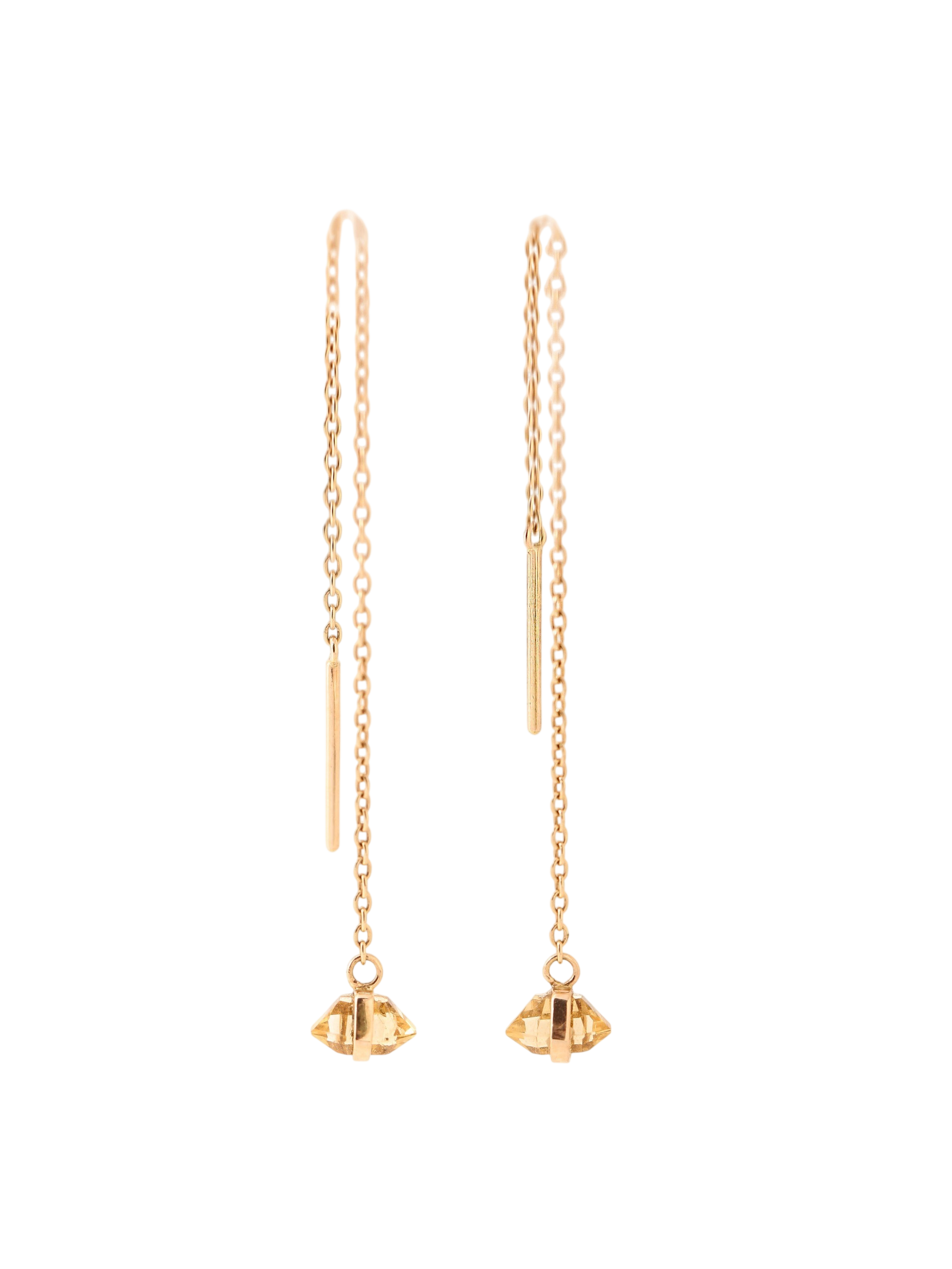 Citrine Threader Earrings