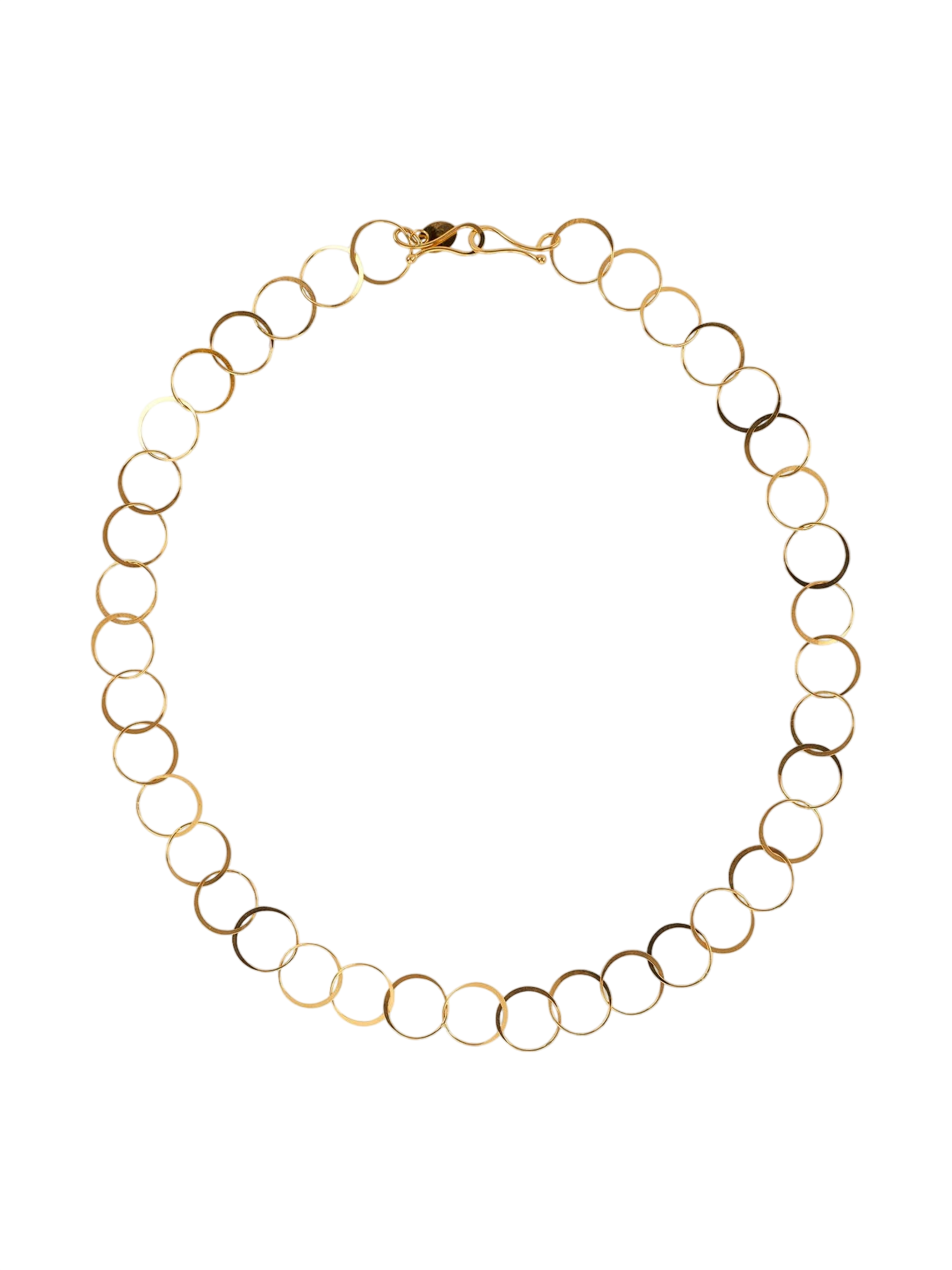 Handmade round link chain necklace photo
