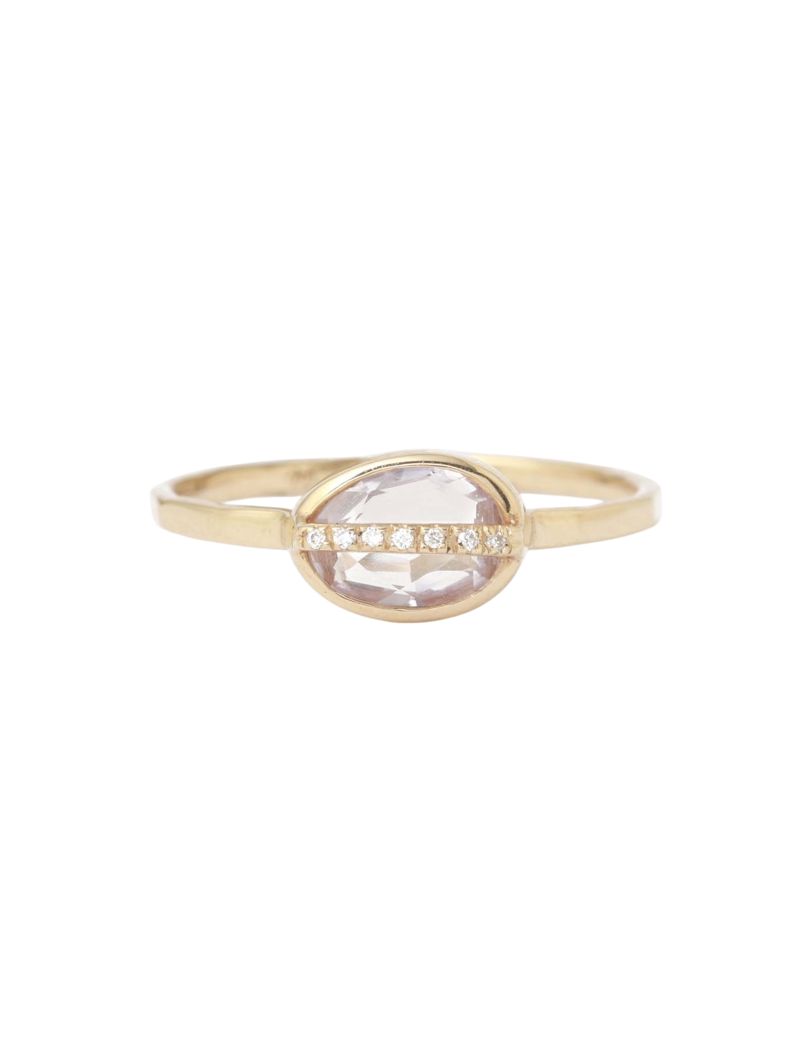 Large Micropave Bezel Wrapped Amethyst Ring