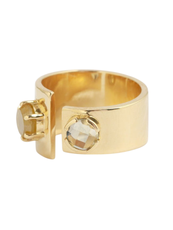 Sapphire and Yellow Diamond Split Cigar Band