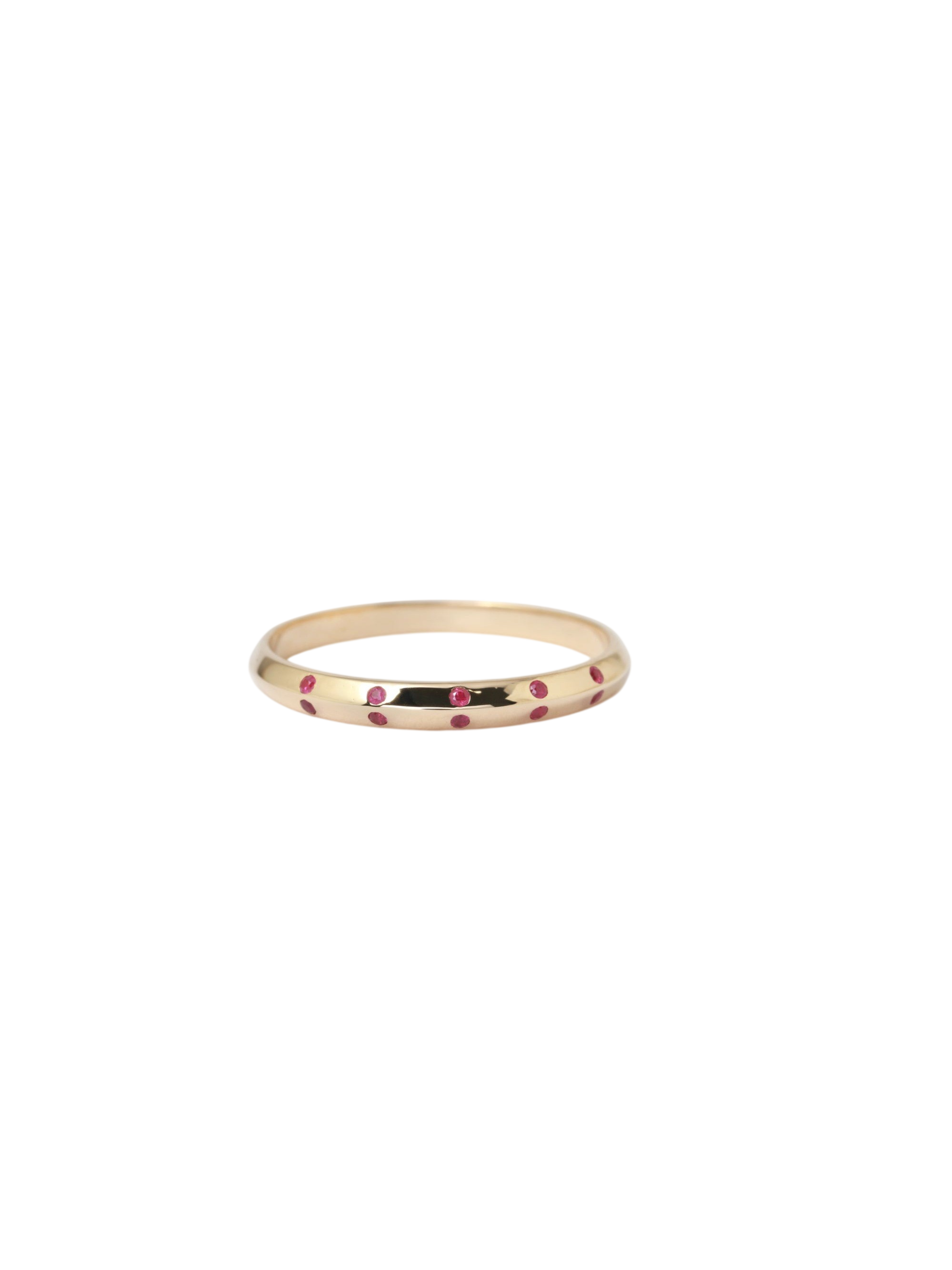 Ruby Double Side Flush Set Stacking Ring photo