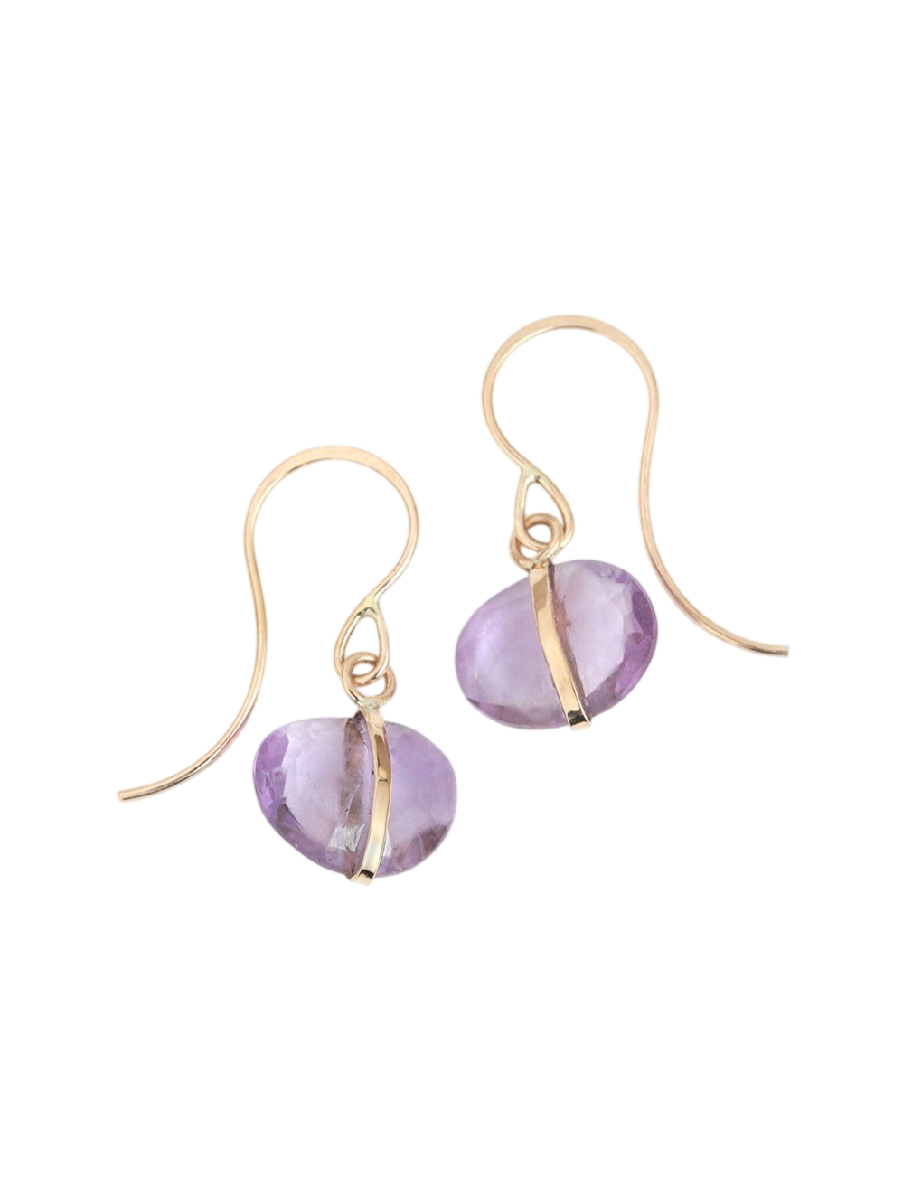 Bezel Wrapped Amethyst Drop Earrings photo