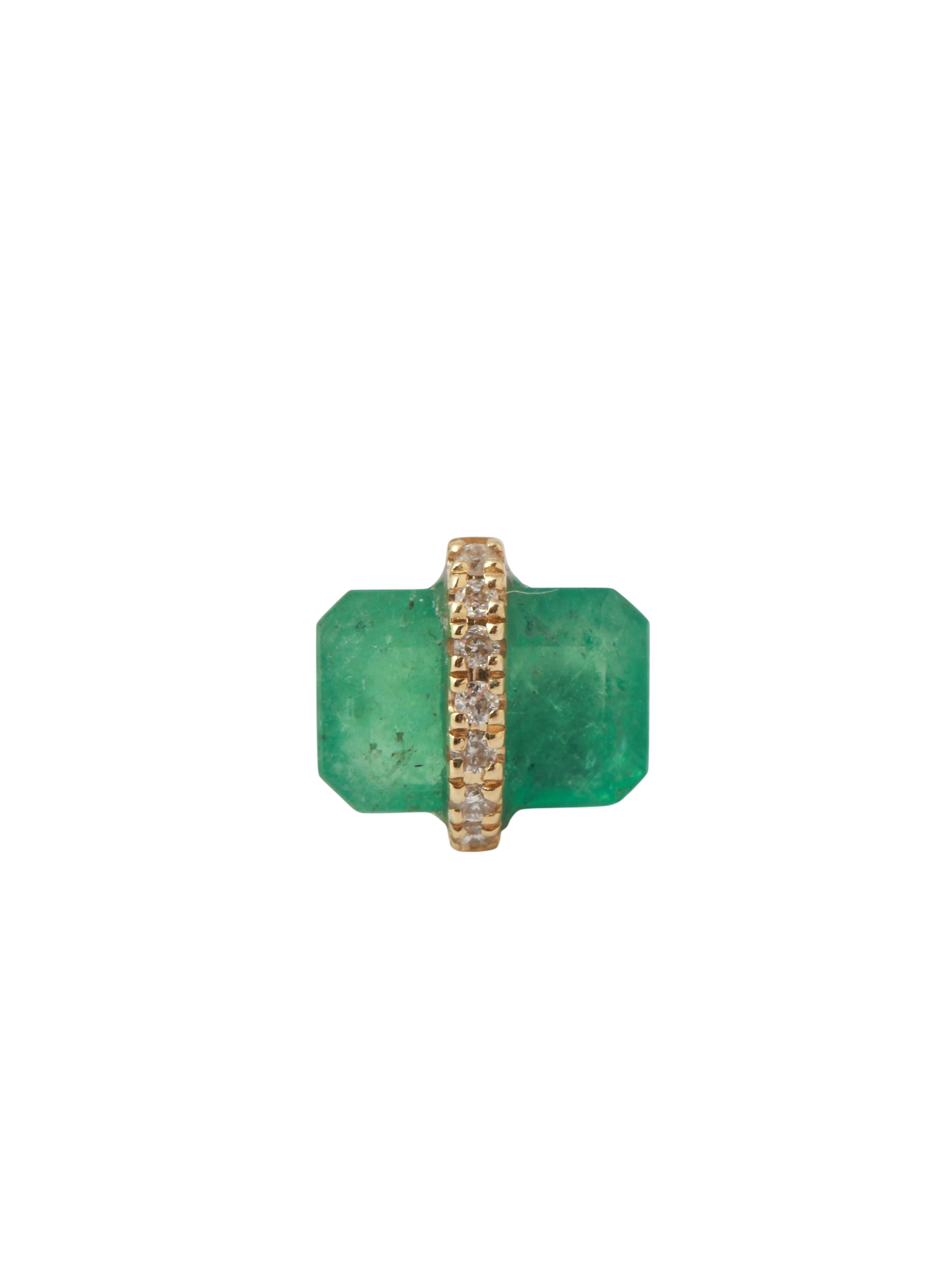 Diamond Wrapped Baguette Stud