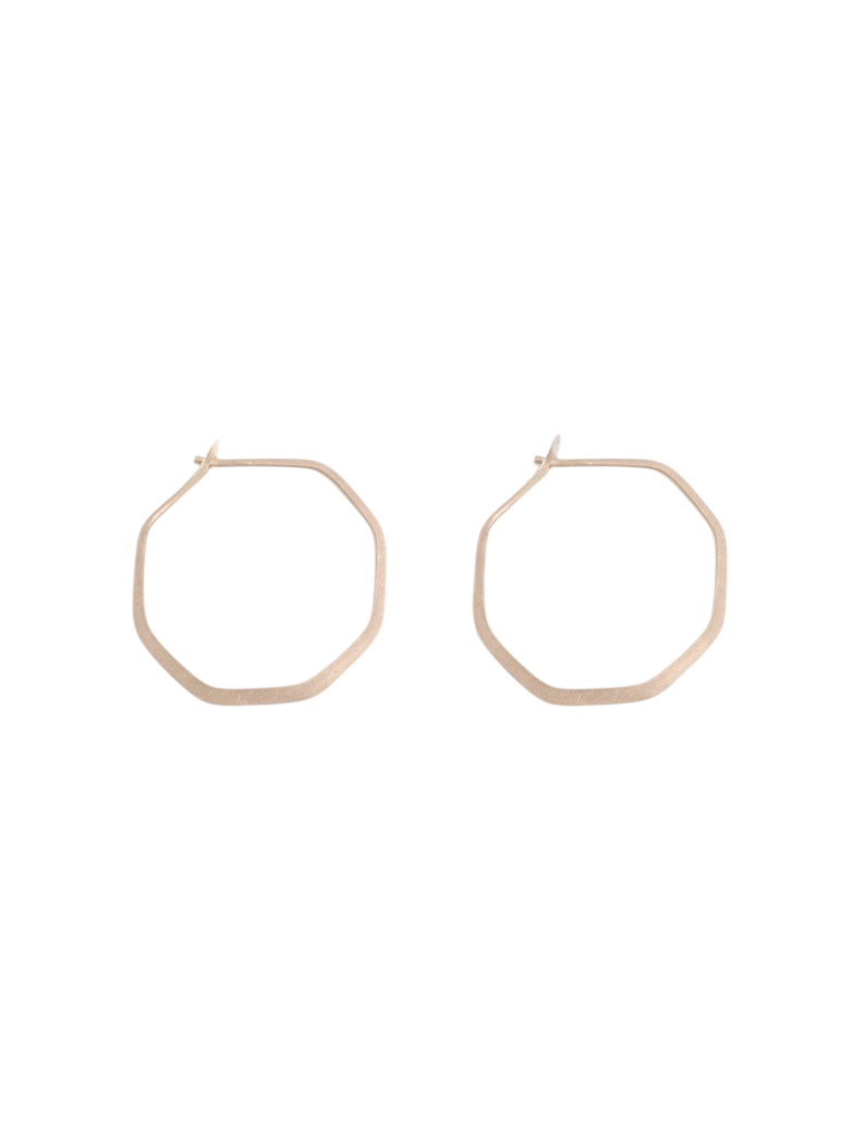 1 Inch Octagon Hoop Earrings photo